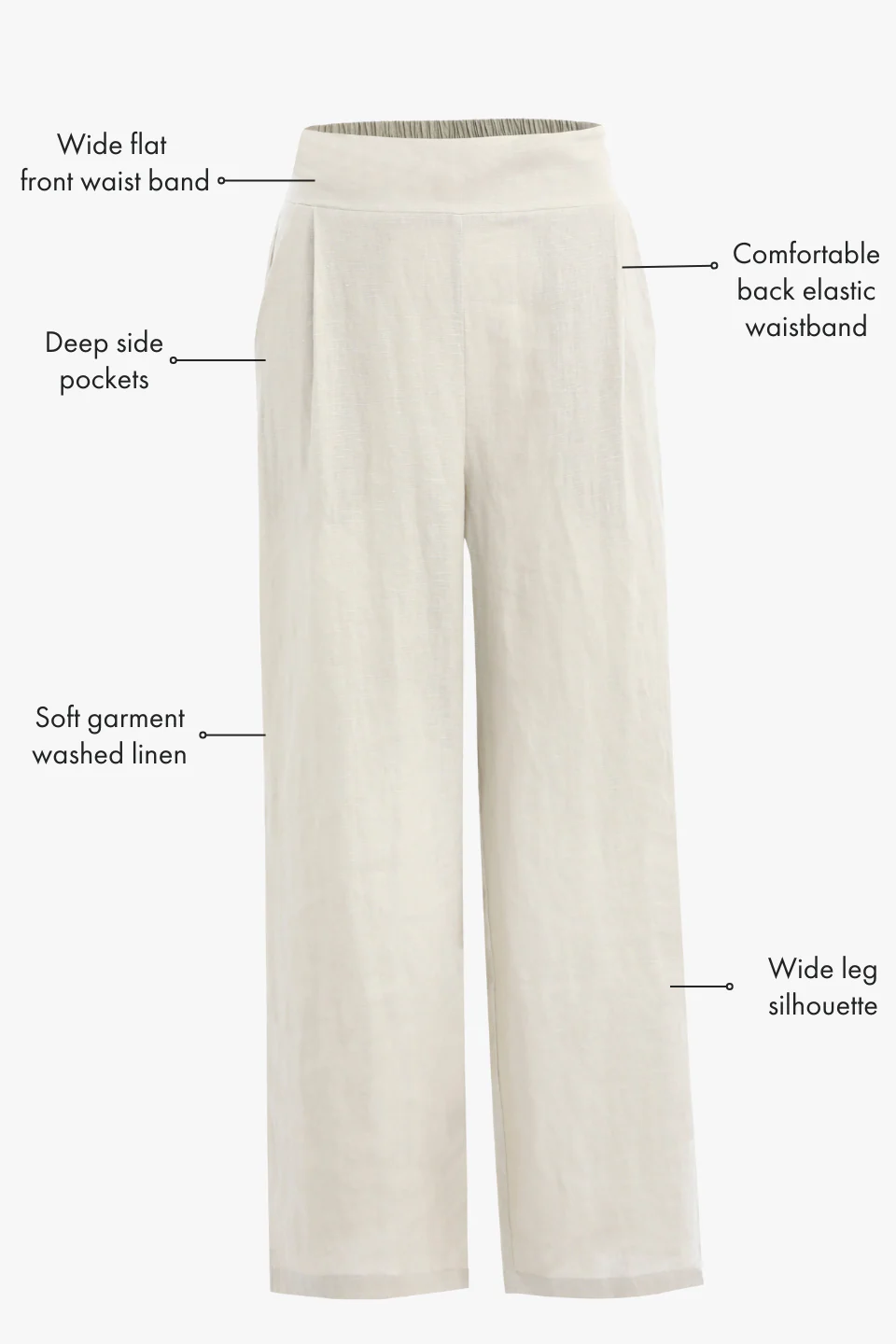 Guardian Natural Linen Viscose Elastic Back Pants - Image 5