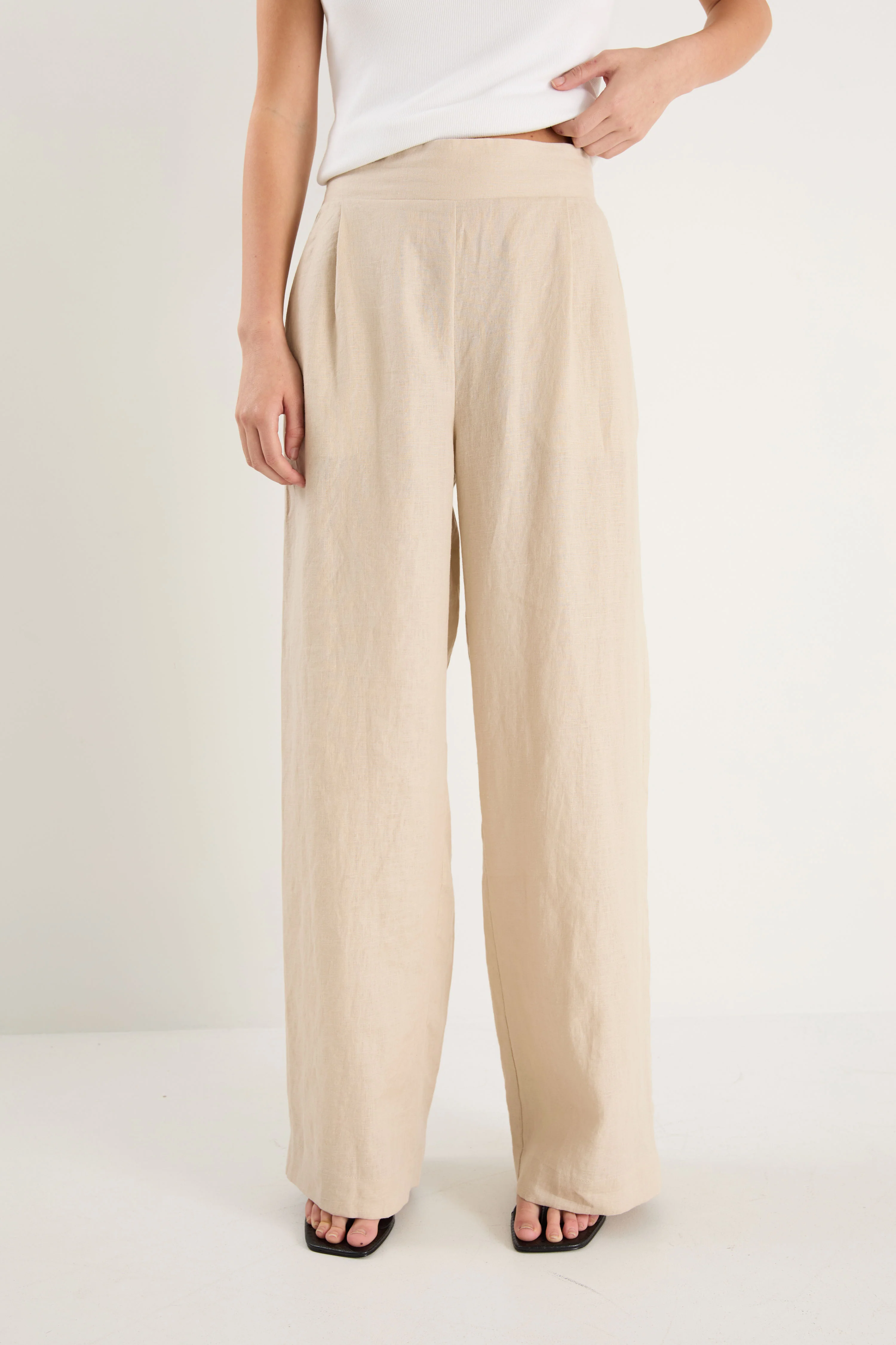 Guardian Stone Linen Pull On Wide Leg Pants - Image 2