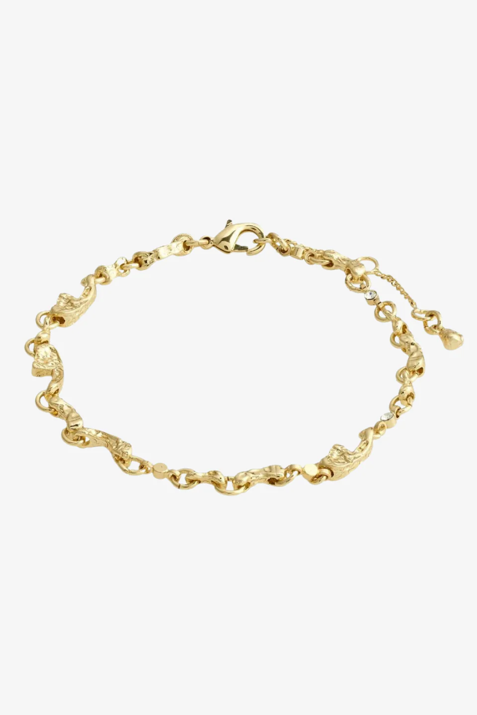 Hallie Organic Shaped Crystal EOL Gold Plated Bracelet