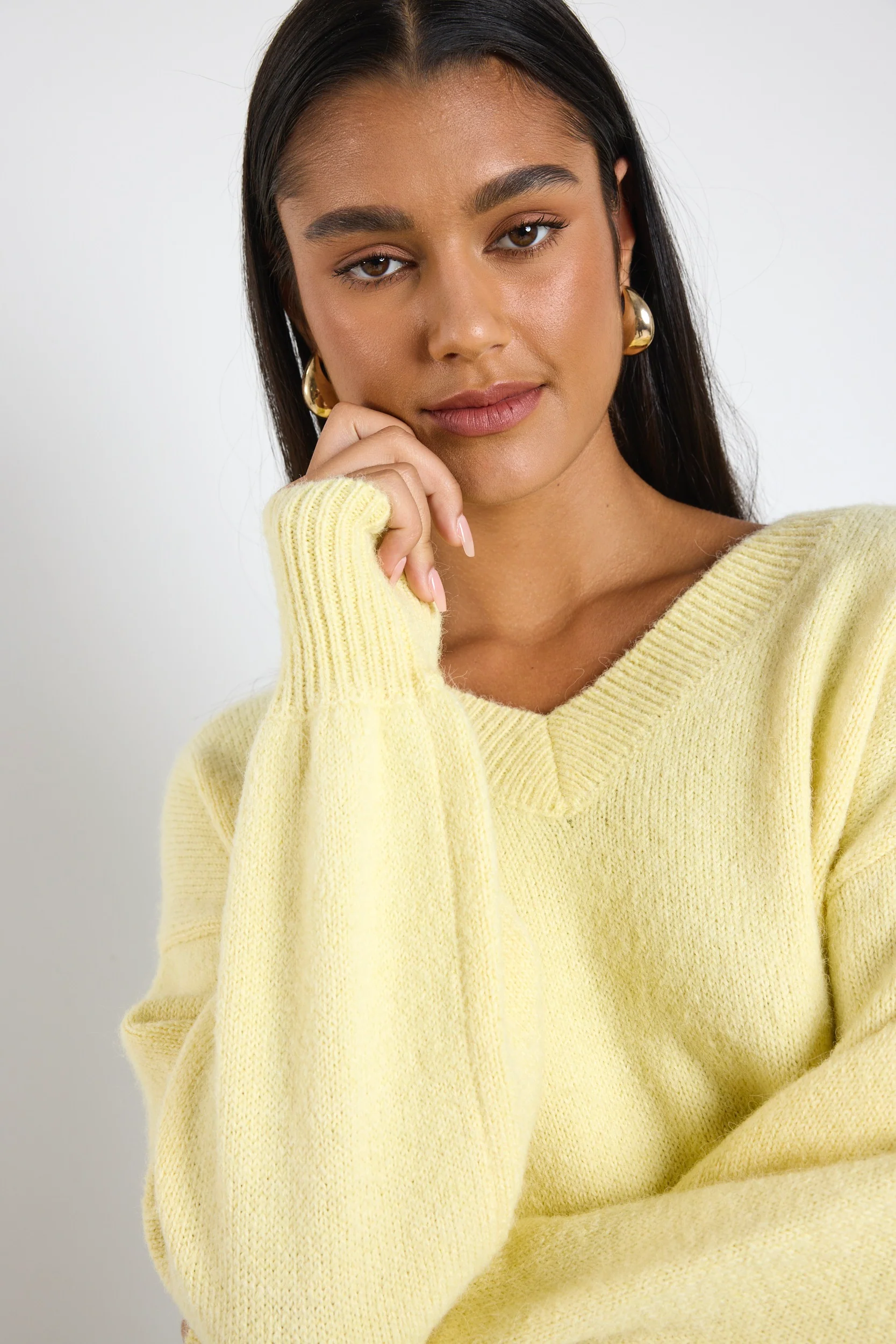 Harvest Butter V Neck Knit Jumper - Image 5