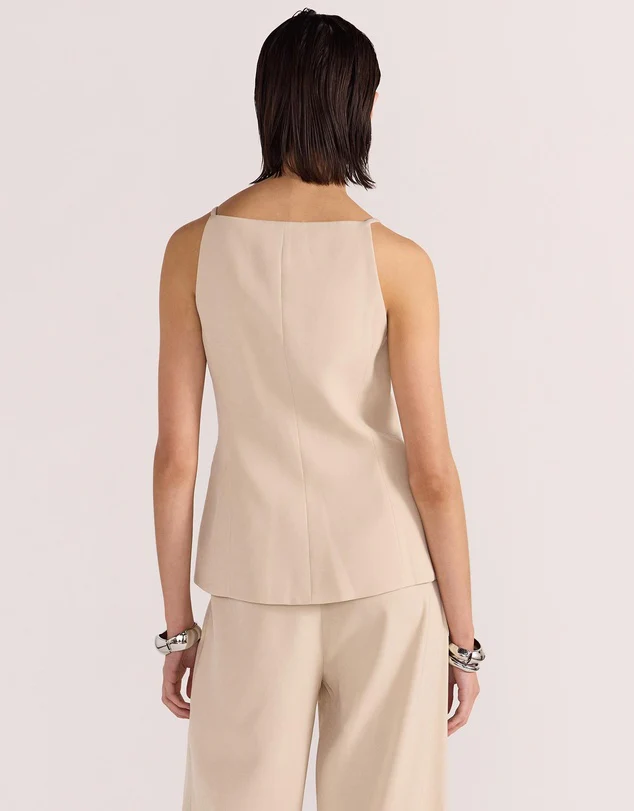 Hayden Beige Longline Vest Top - Image 4