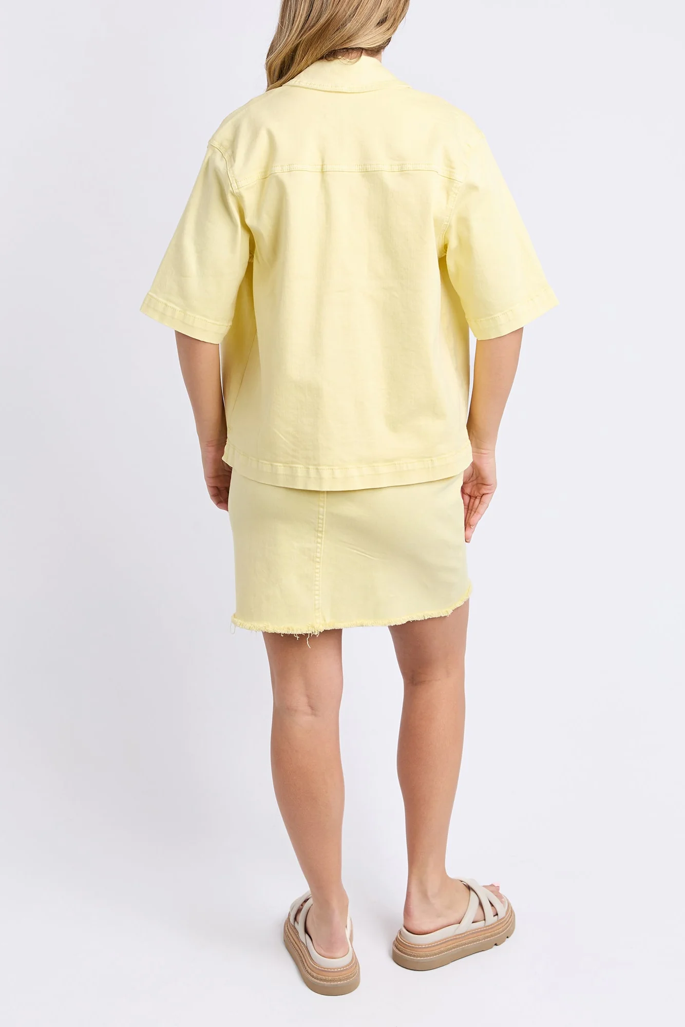 Hayden Sunshine Yellow SS Denim Shirt - Image 4