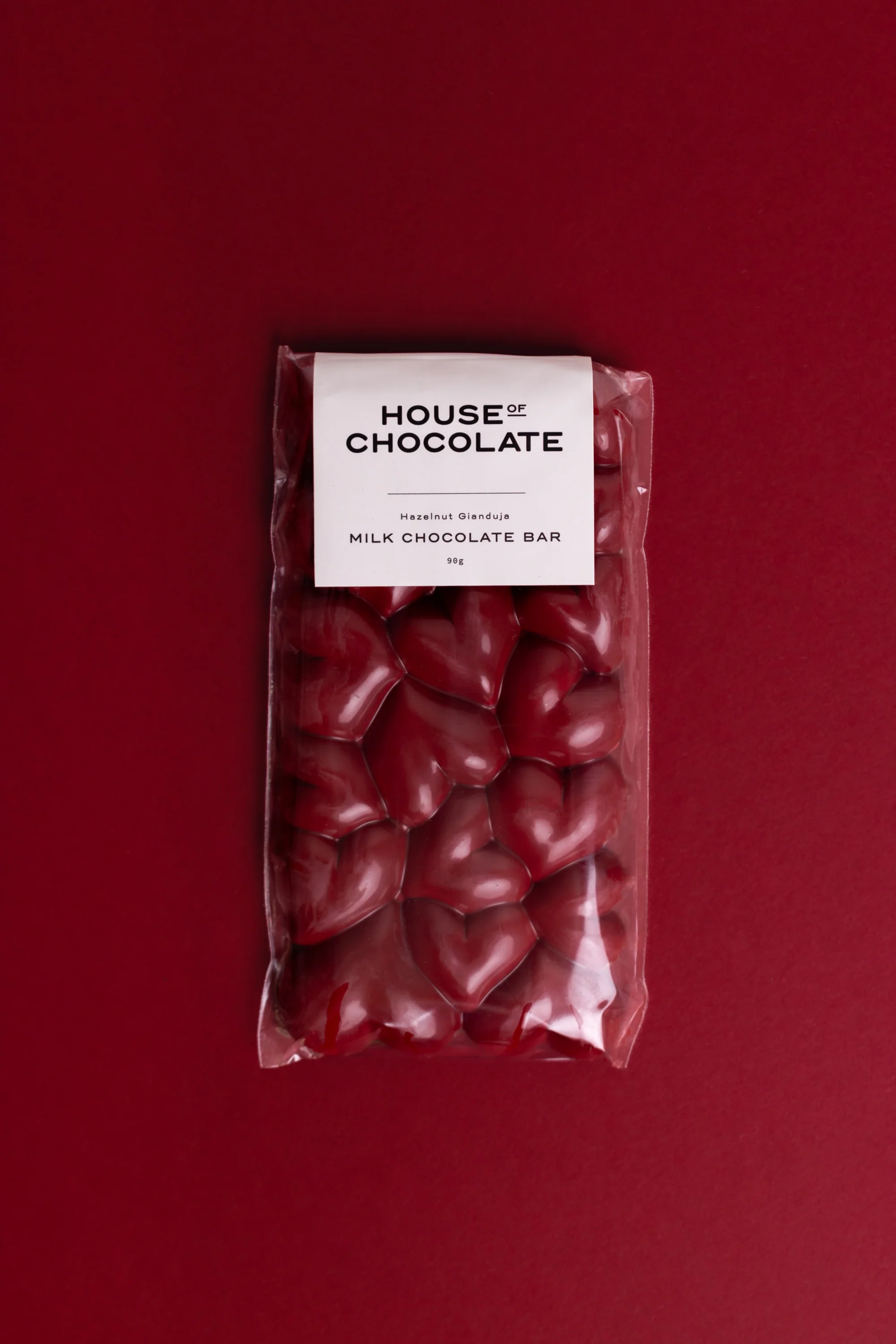 Hazelnut Gianduja Red Heart Milk Chocolate Bar