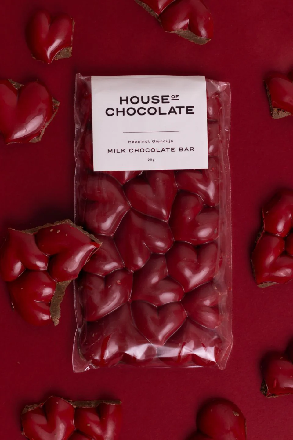 Hazelnut Gianduja Red Heart Milk Chocolate Bar - Image 2