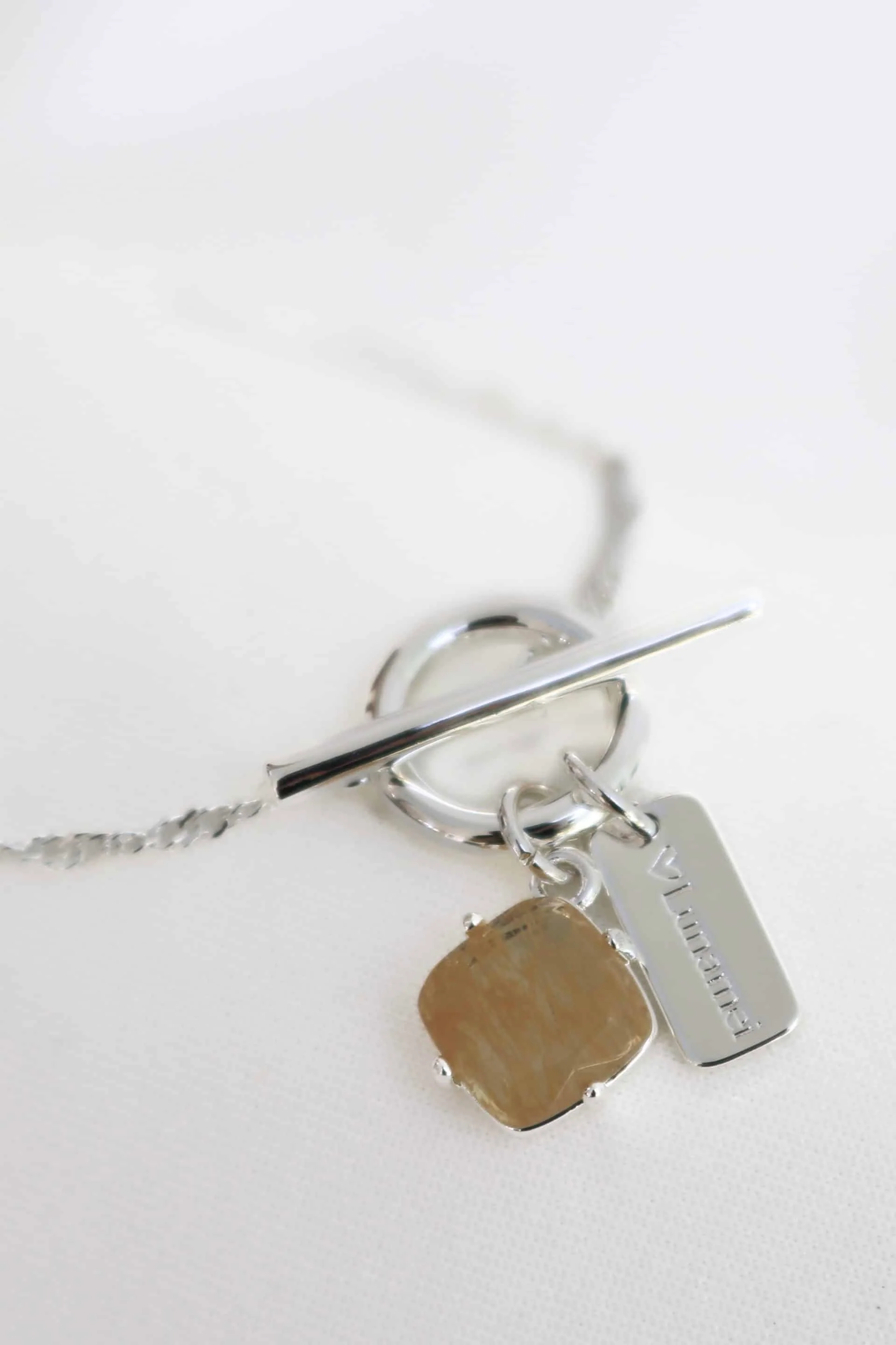 Healing Sterling Silver Plate EOL with Herkimer Quartz Fob Bracelet - Image 2