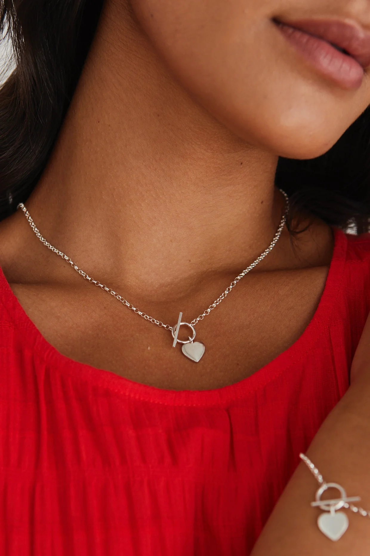 Heart Fob Silver Necklace - Image 2