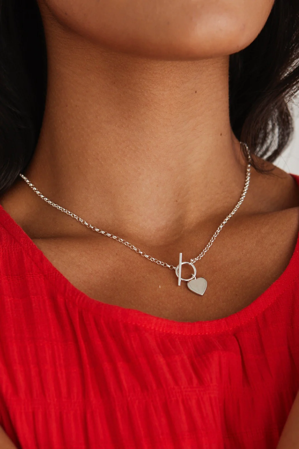 Heart Fob Silver Necklace - Image 3