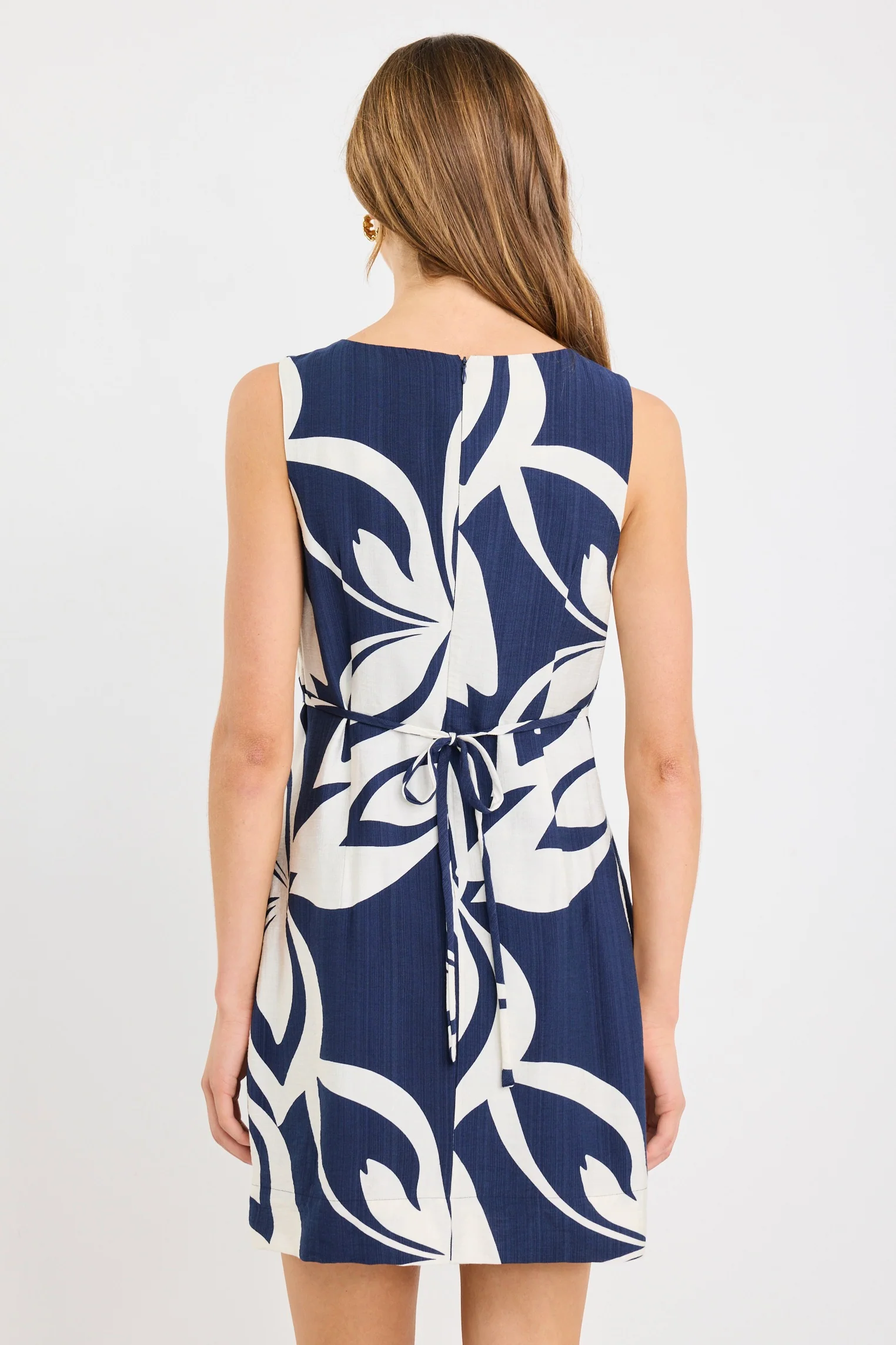Holiday Navy Cutout Print Sleeveless Mini Dress - Image 4