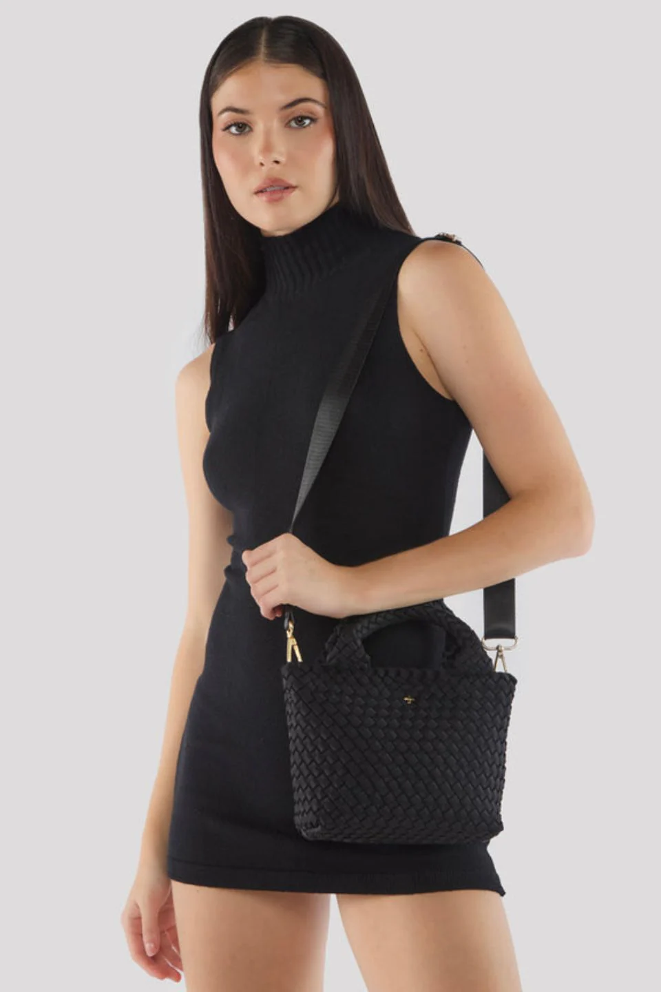 Honey Black Woven Mini Bag - Image 2