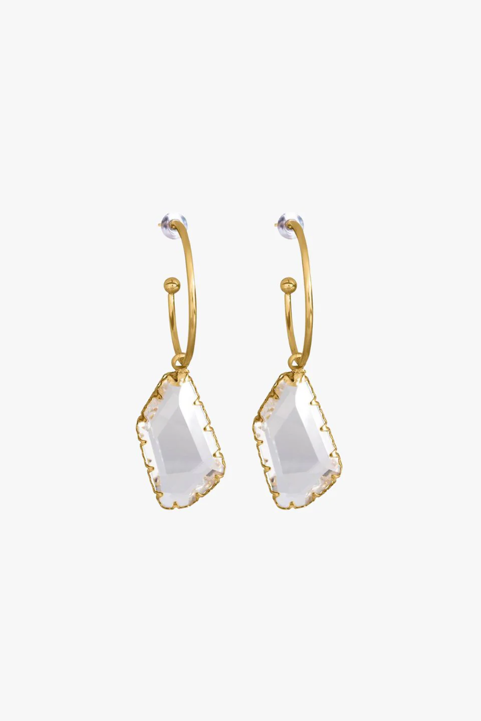 Hoop and Crystal EOL Earrings Gold