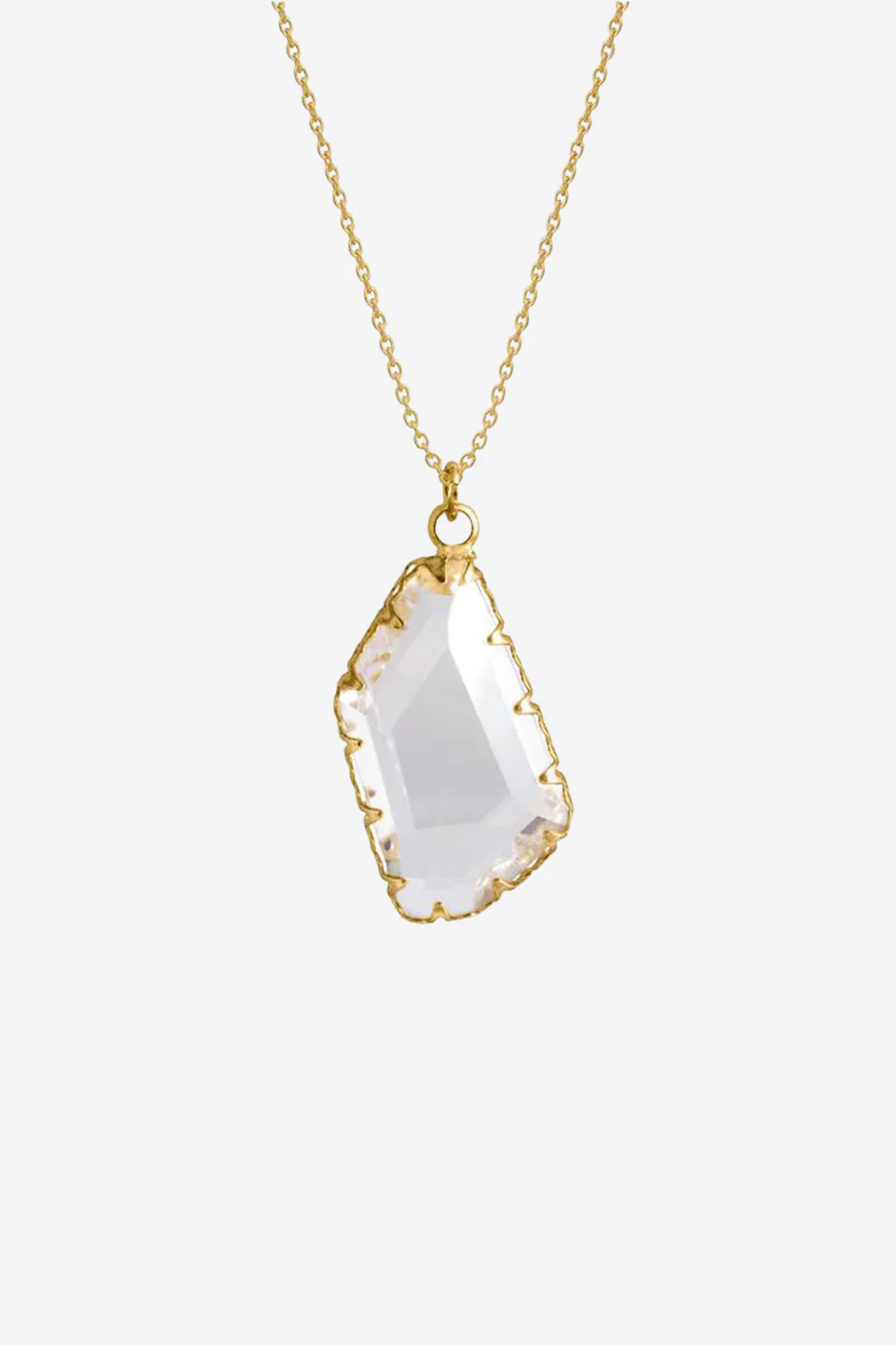 Large Crystal EOL Necklace Gold