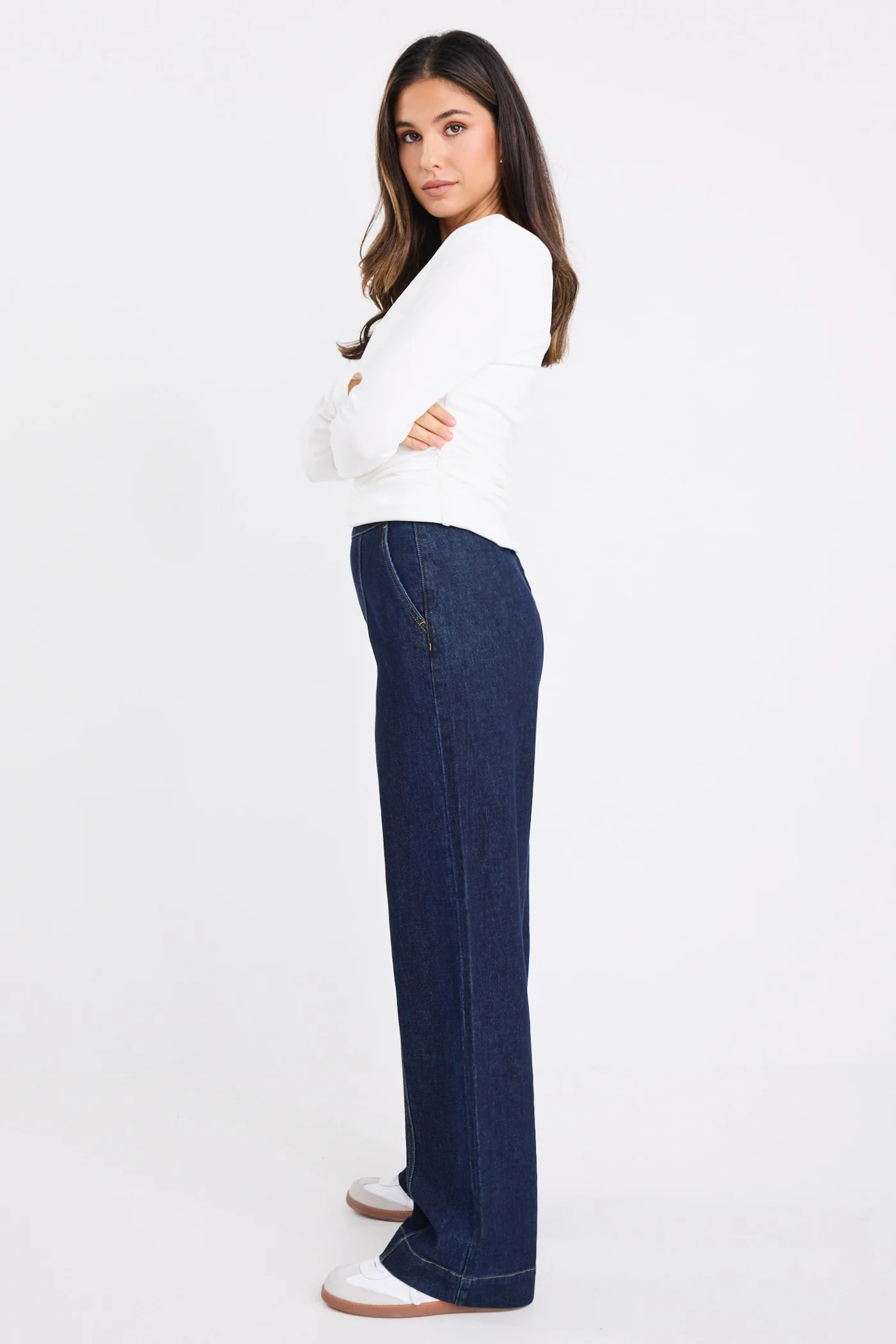Imperial Indigo Flat Front Wide Leg Jean - Image 3