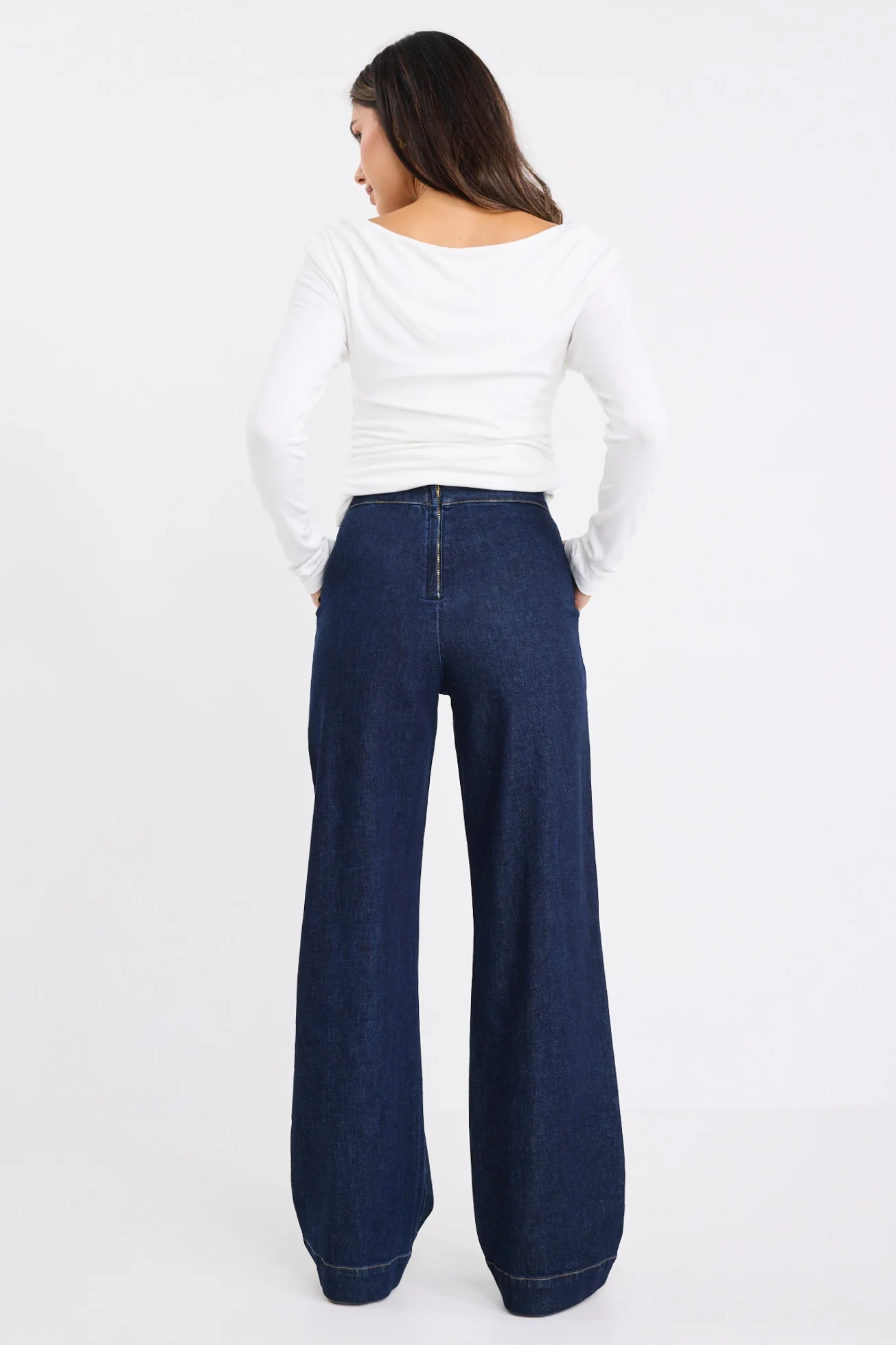 Imperial Indigo Flat Front Wide Leg Jean - Image 6