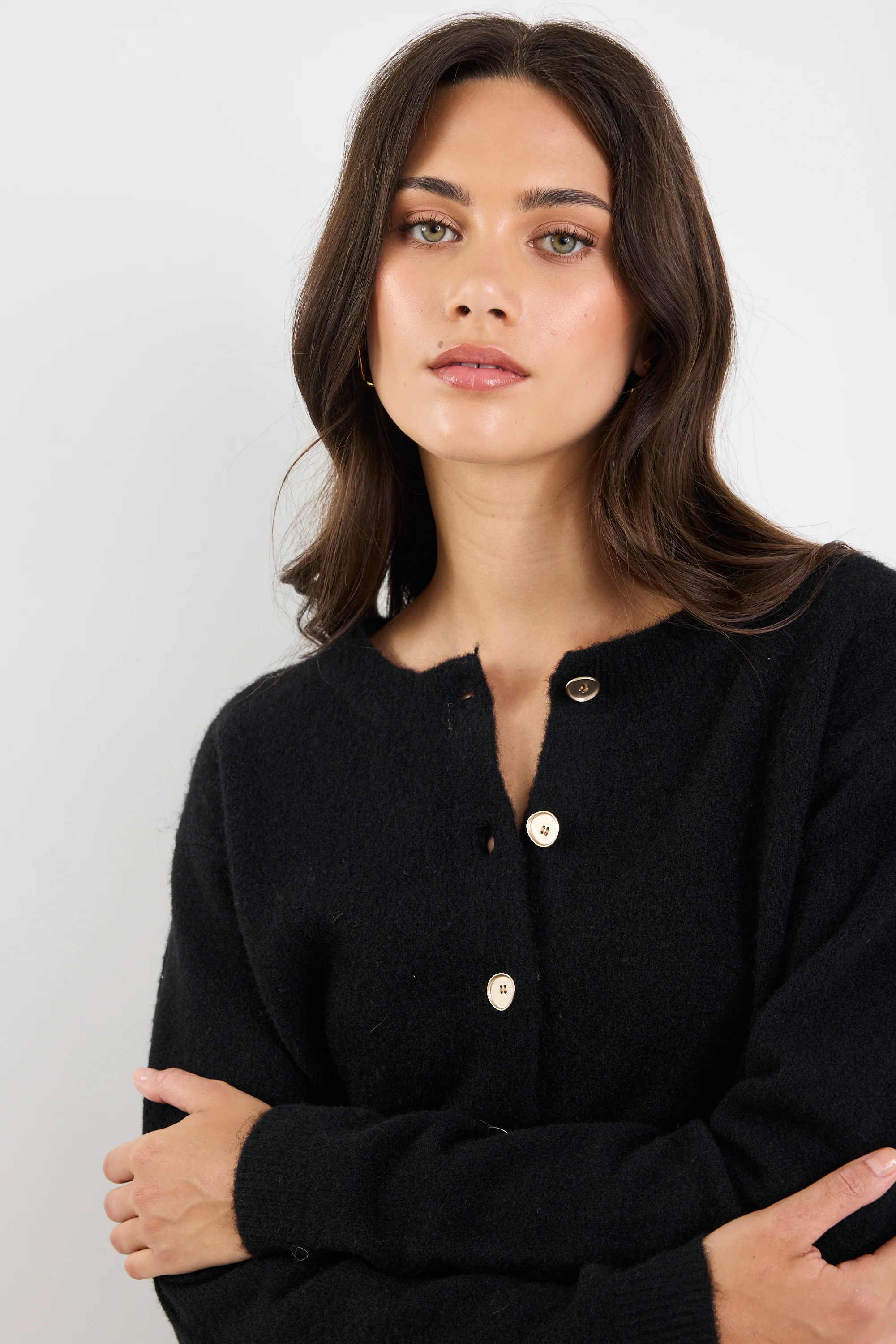 Imprint Black Soft Knit Crewneck Cardigan - Image 5
