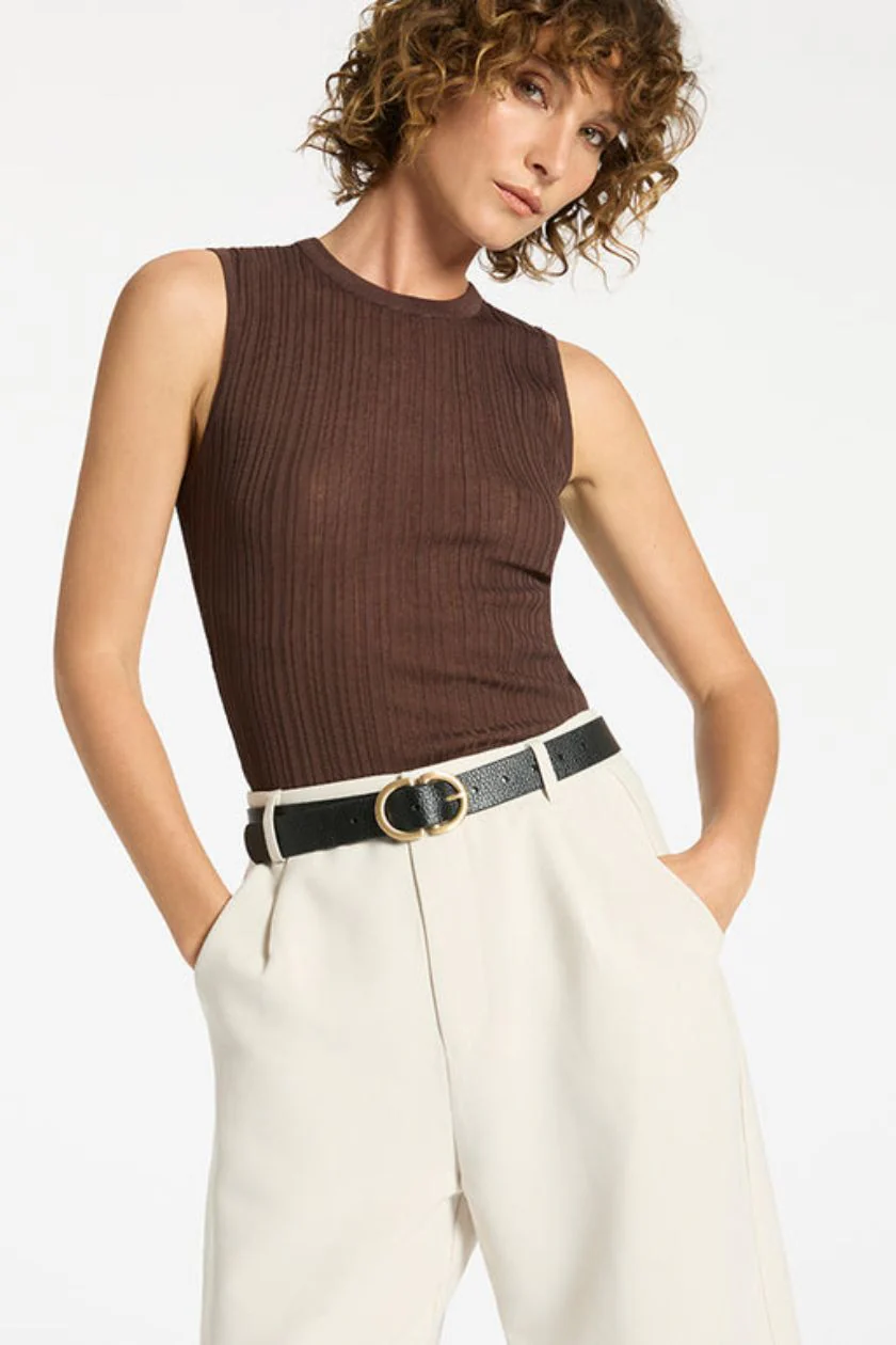 In Reverse Gold Double Buckle Black Leather Belt - Image 2