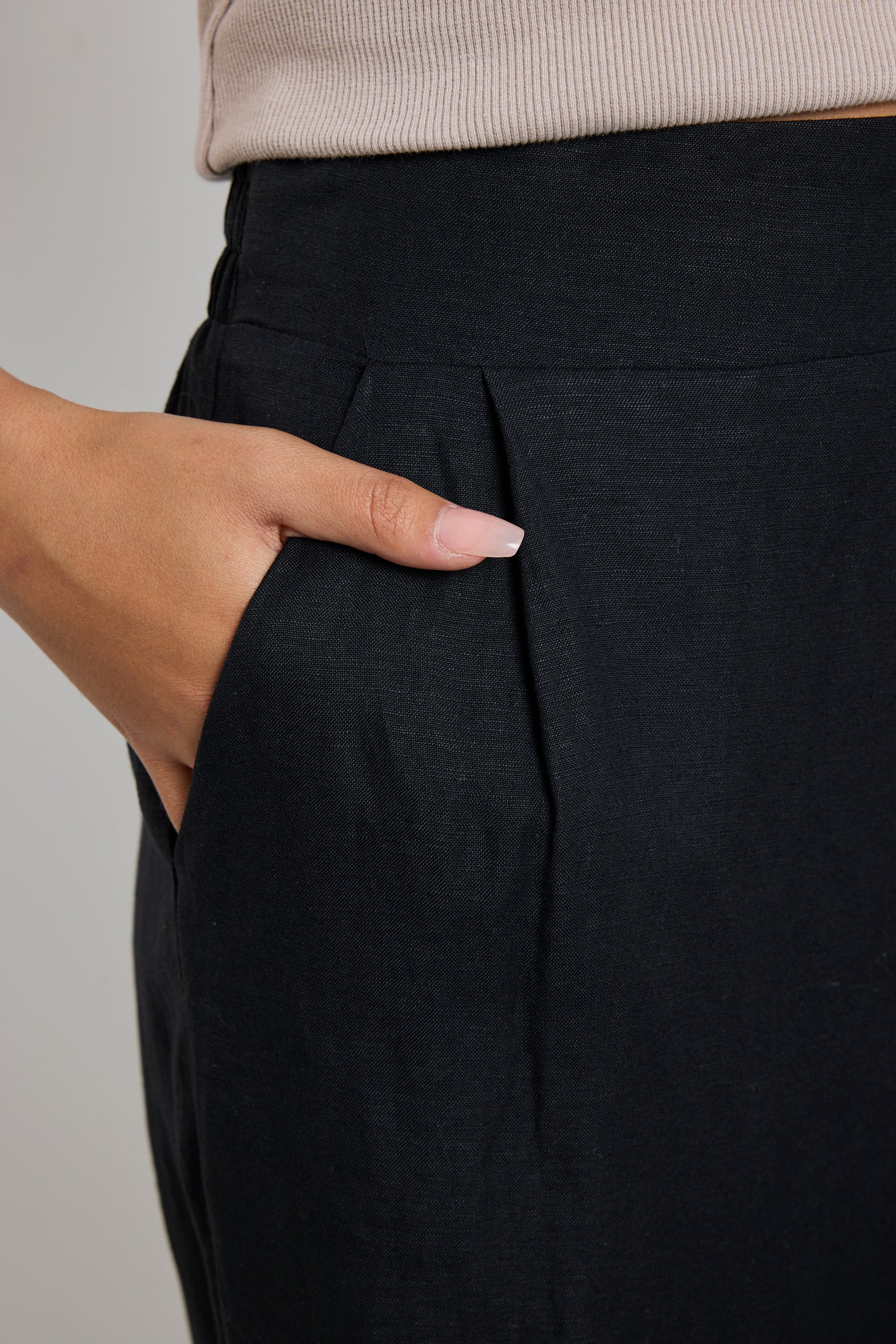 Instinctive Black Recycled Stretch Back Wide Leg Pant - Image 3
