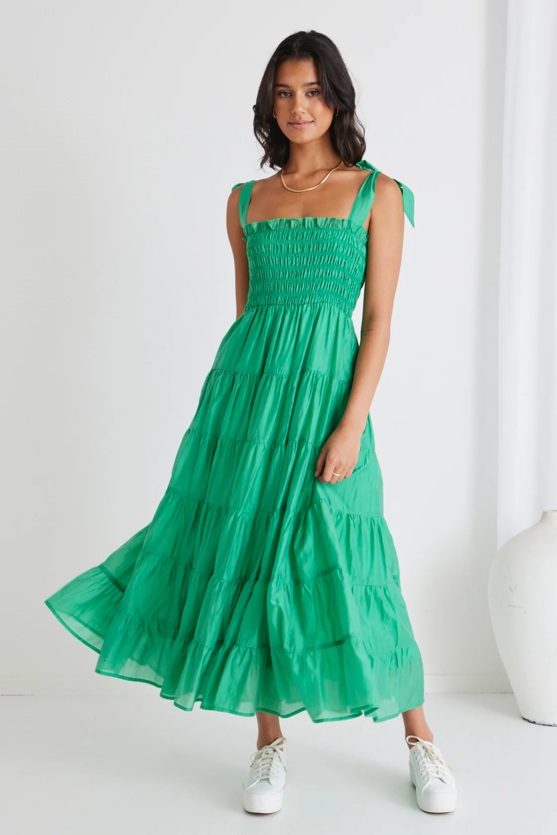 Isabella Green Strappy Tiered Maxi Dress - Image 5