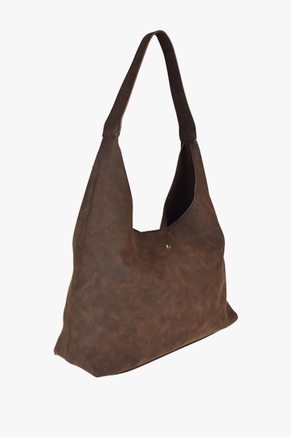 Jami Chocolate Suede Slouch Shoulder Bag - Image 4