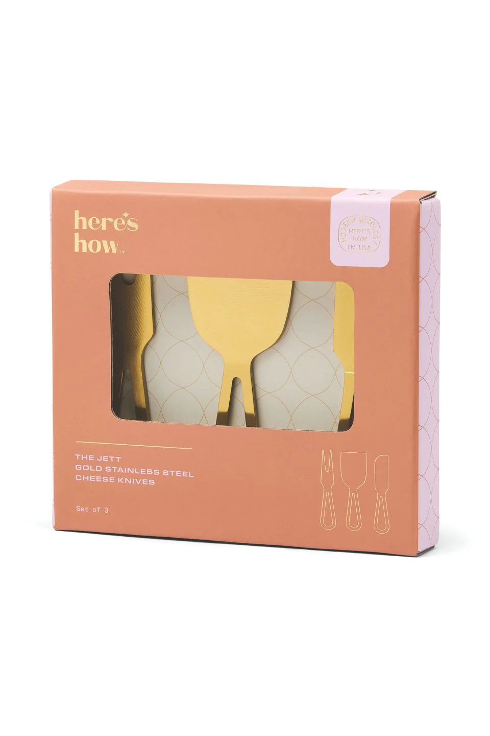 Jett Gold Set 3 Cheese Knife Set - Image 2