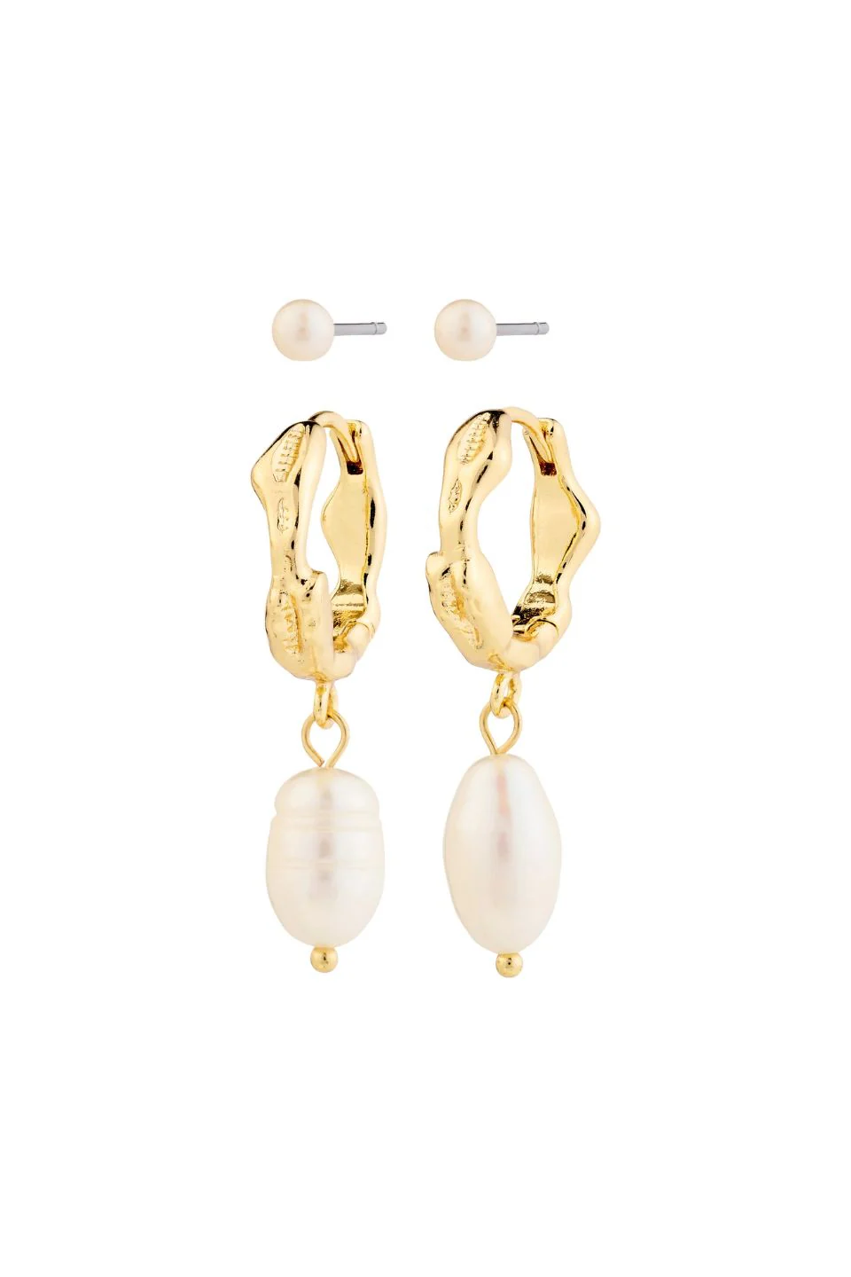 Jonne Pearl Gold Plated set 2 Earrings