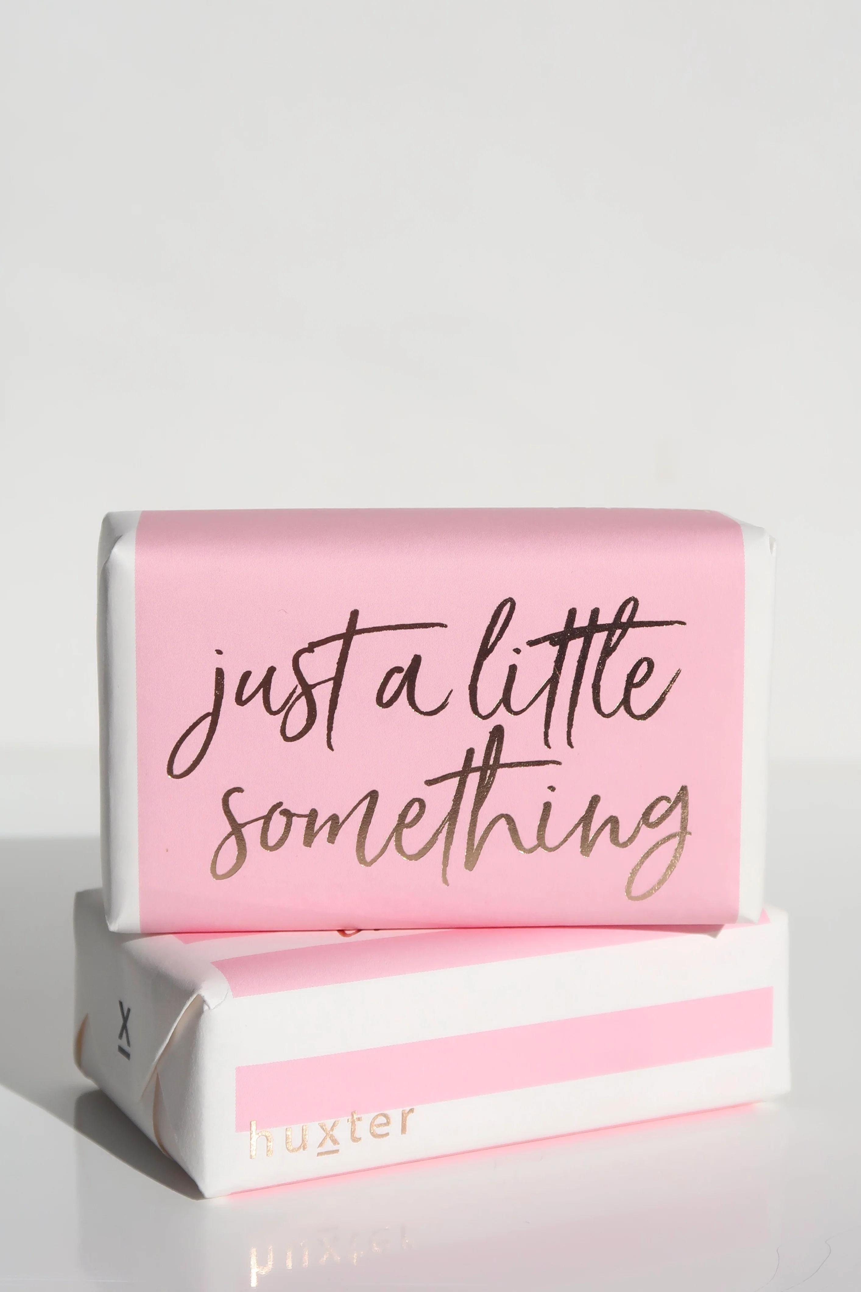 Just A Little Something Pale Pink Rose Gold Script Soap - Image 2