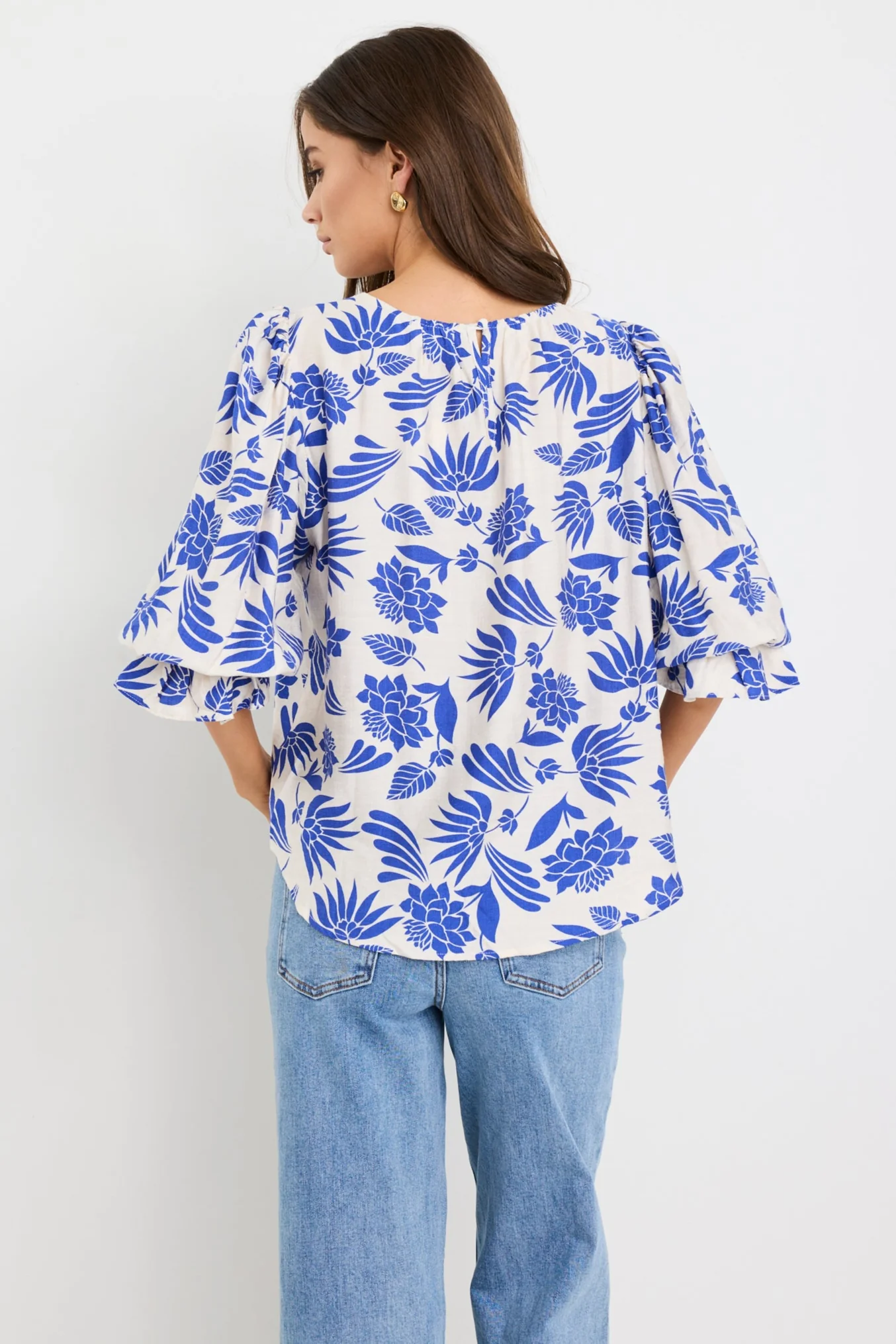 Justify Blue Lotus SS Blouson Sleeve Top - Image 5