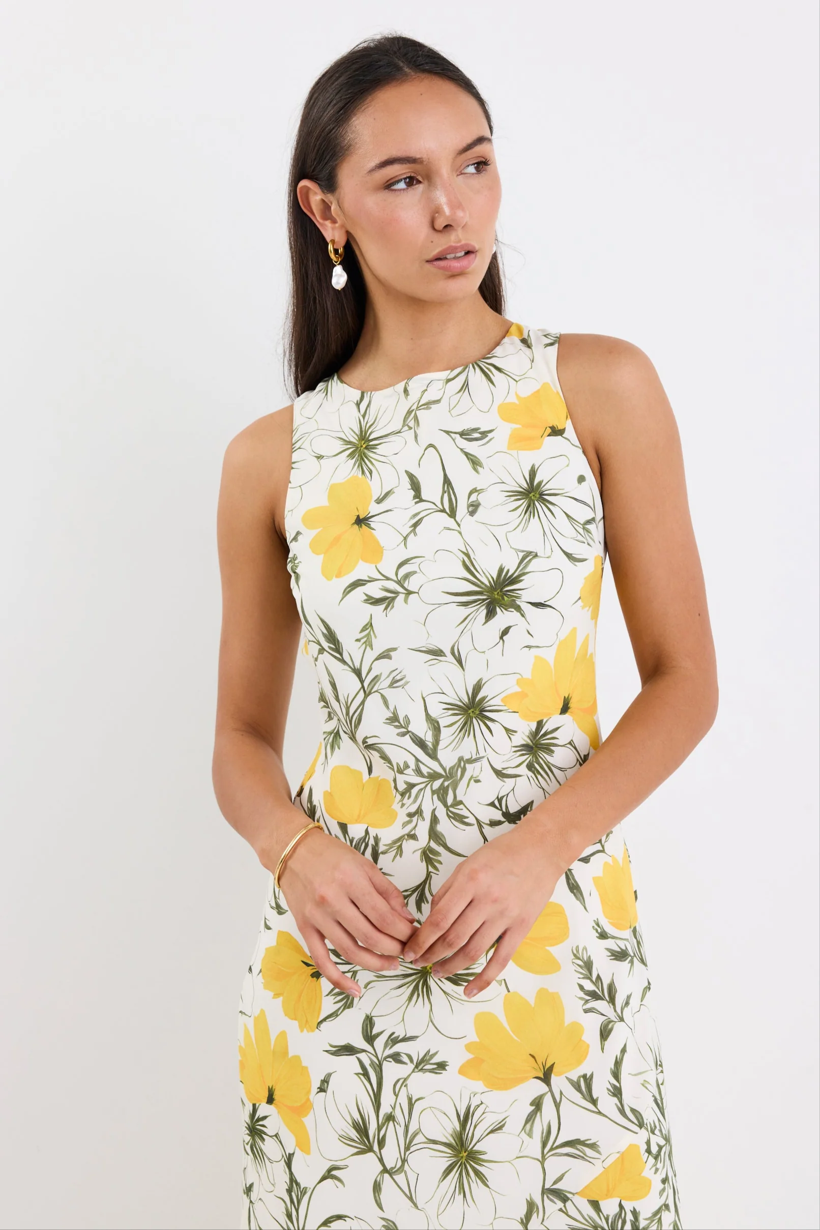 Knockout Buttercup Floral V Back Slip Dress - Image 2