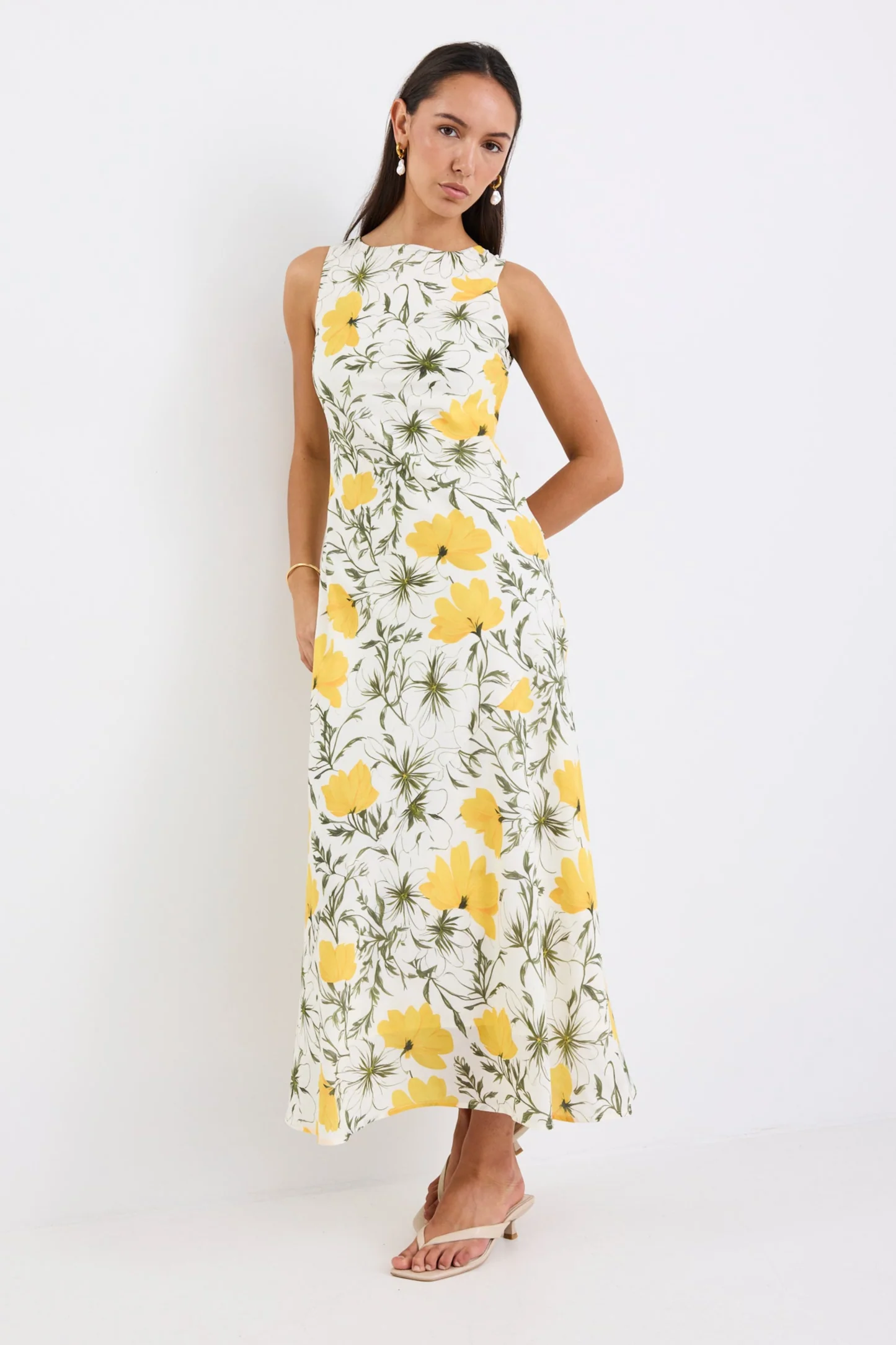 Knockout Buttercup Floral V Back Slip Dress - Image 3