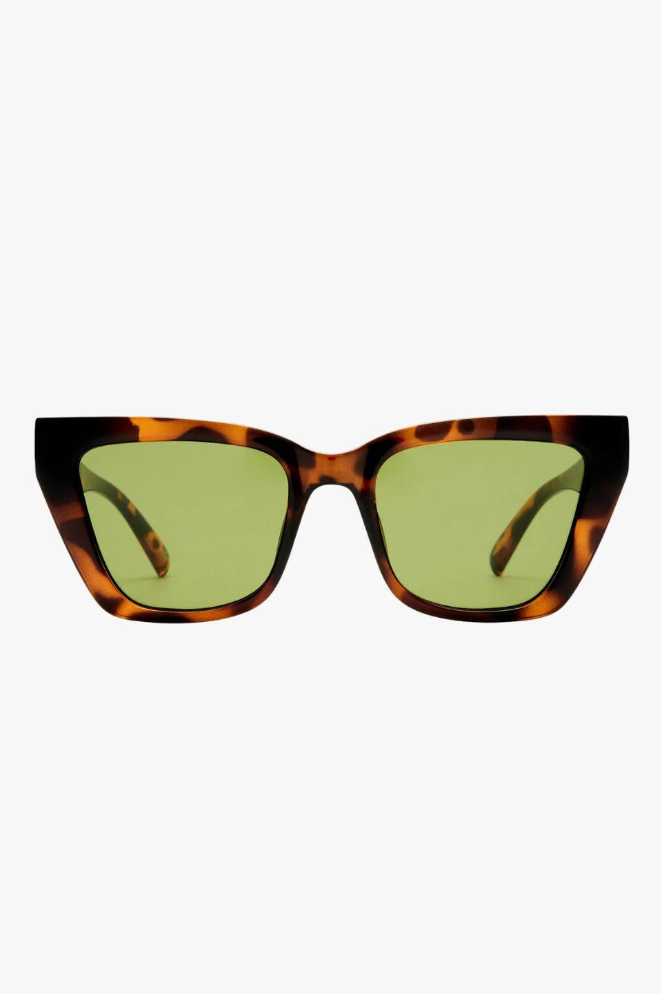 Le Coeur Dark Tort Rounded Cat Eye Moss Lens Sunglasses