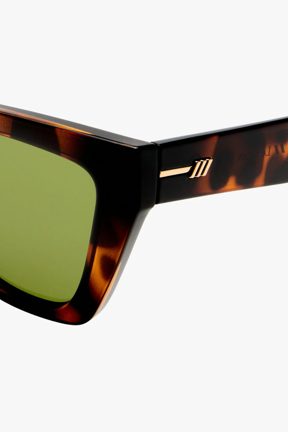 Le Coeur Dark Tort Rounded Cat Eye Moss Lens Sunglasses - Image 4