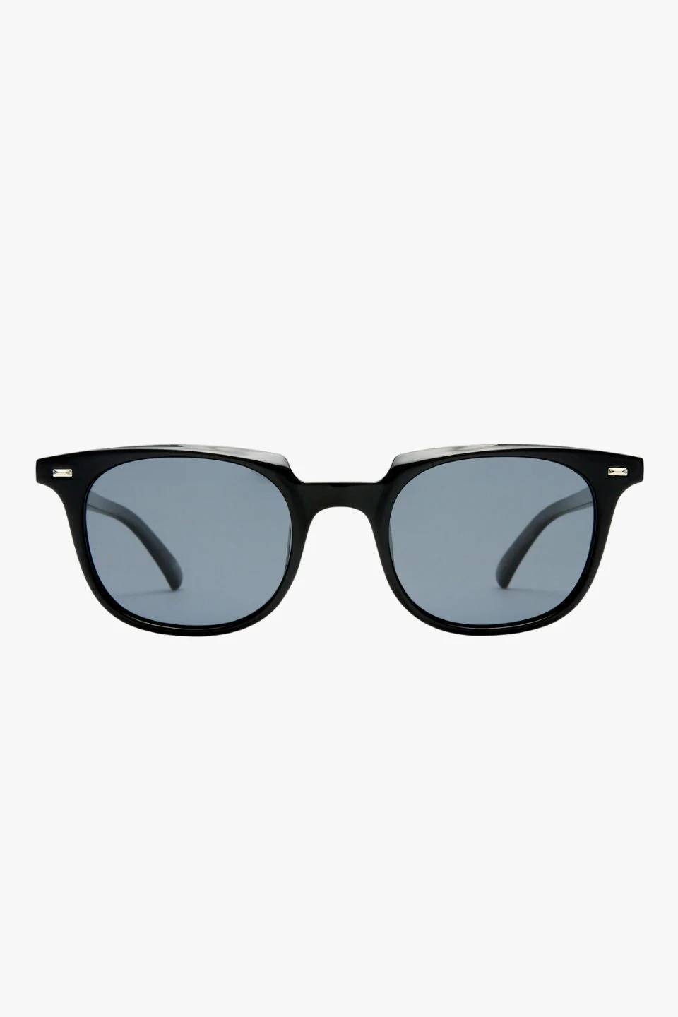 Le Resolu Black Rounded Smoke Polarized Lens Sunglasses
