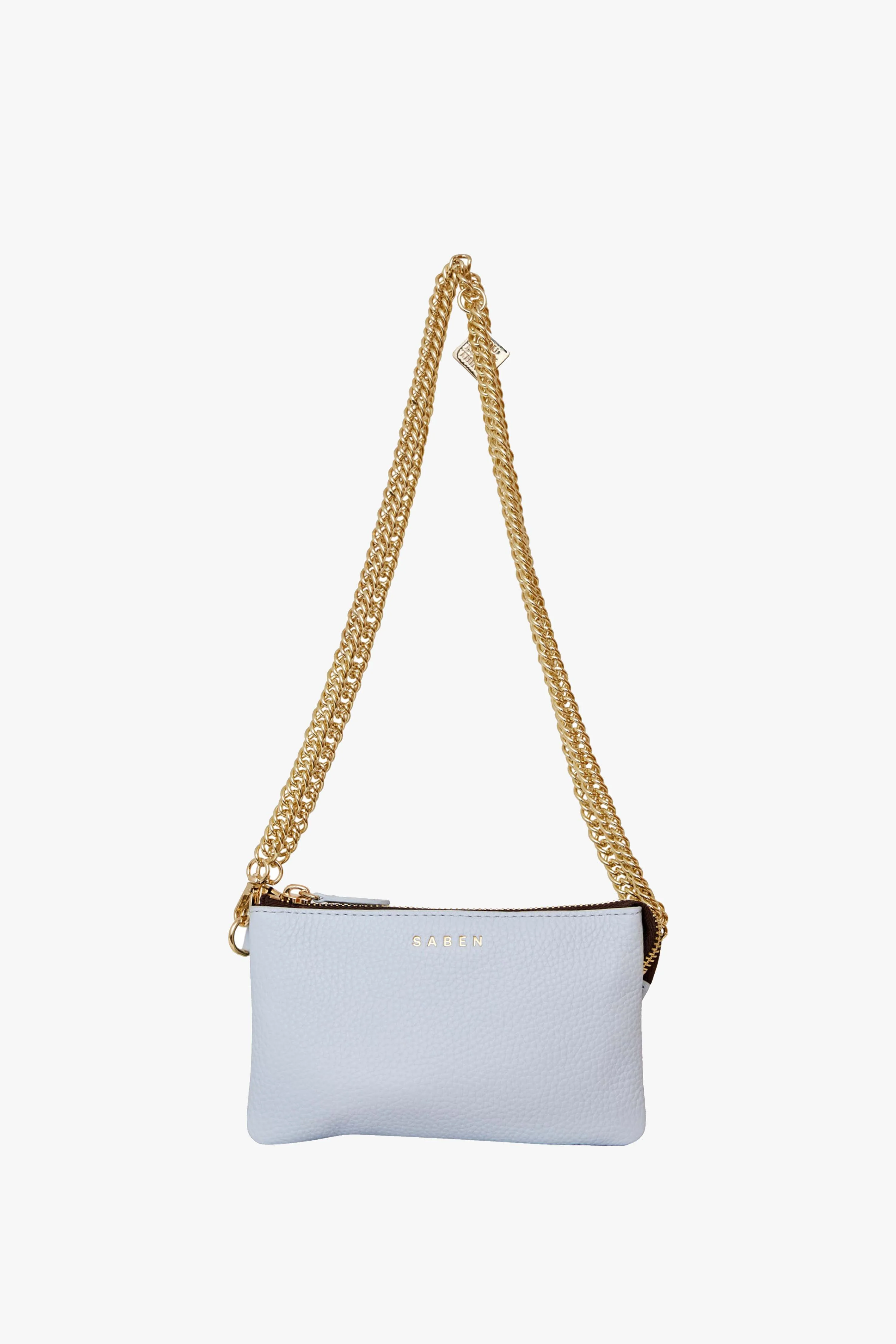 Lily Whisper Blue Chain Strap Leather Crossbody Bag - Image 3