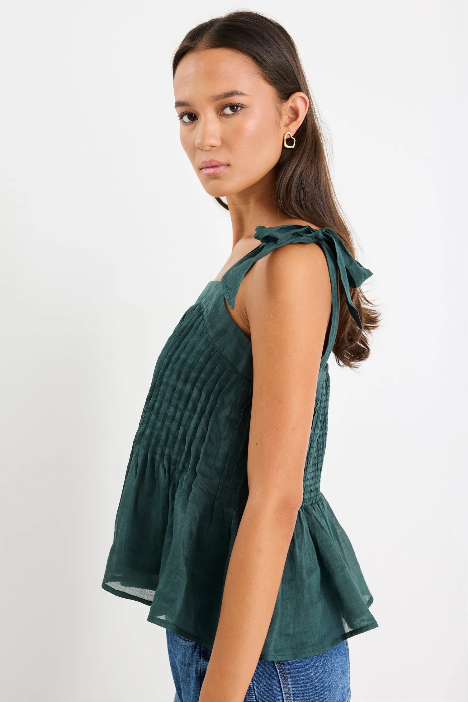 Lima Forest Ramie Tie Top - Image 3
