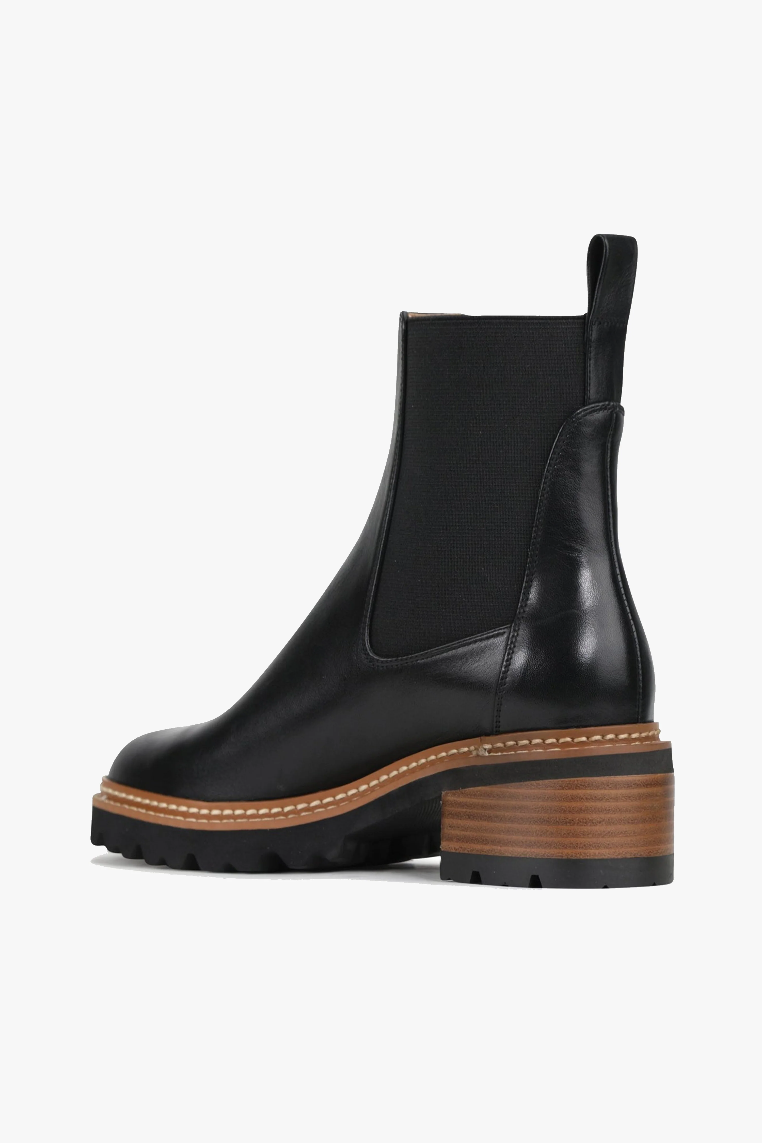 Linear Black Chelsea Elastic Ankle Boot - Image 6