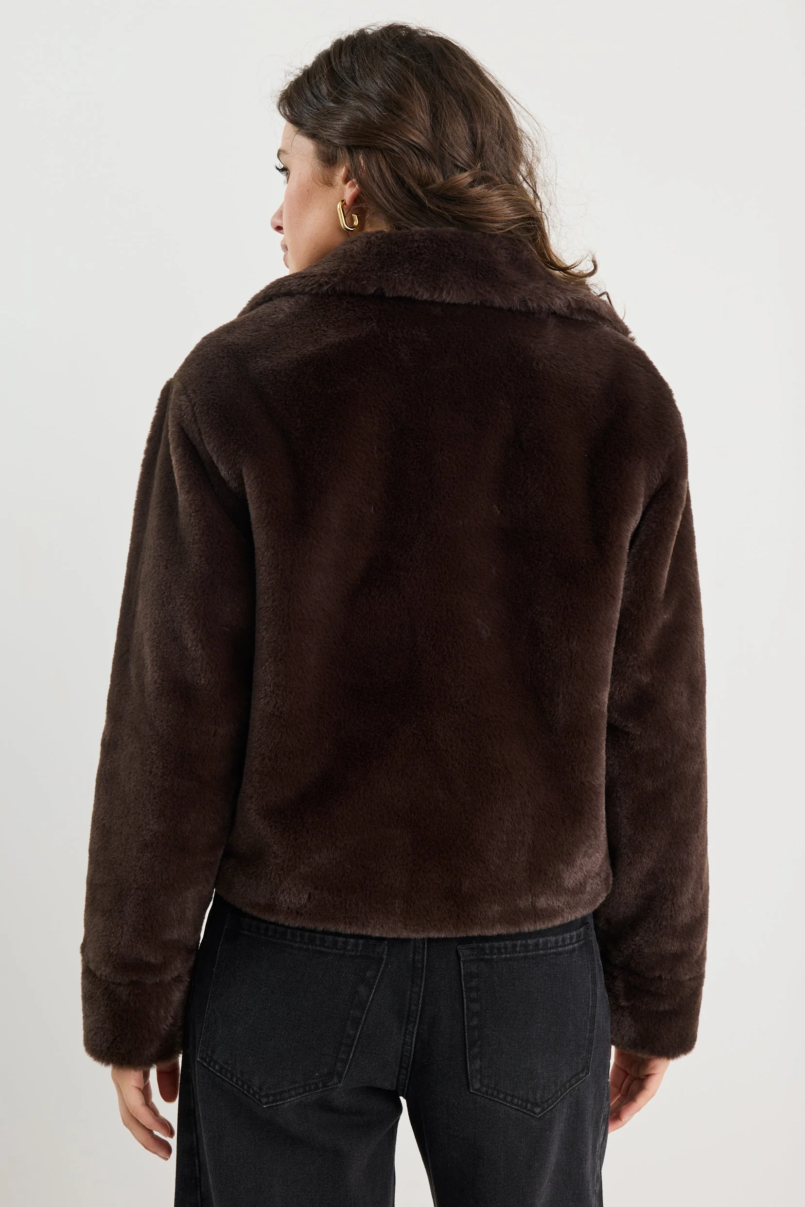 Lodge Chocolate Faux Fur Jacket - Image 6