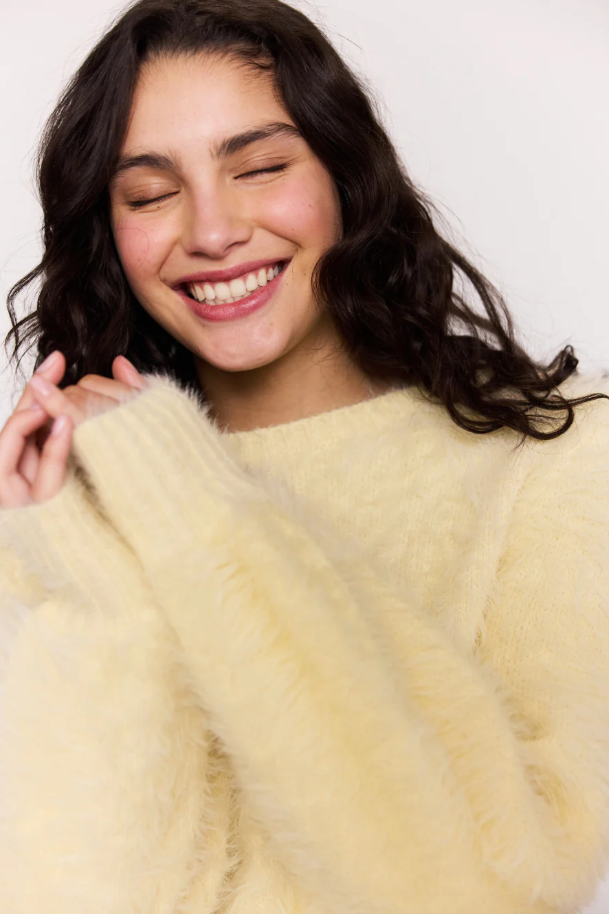 Lola Butter Fluffy Knit Jumper - Image 2