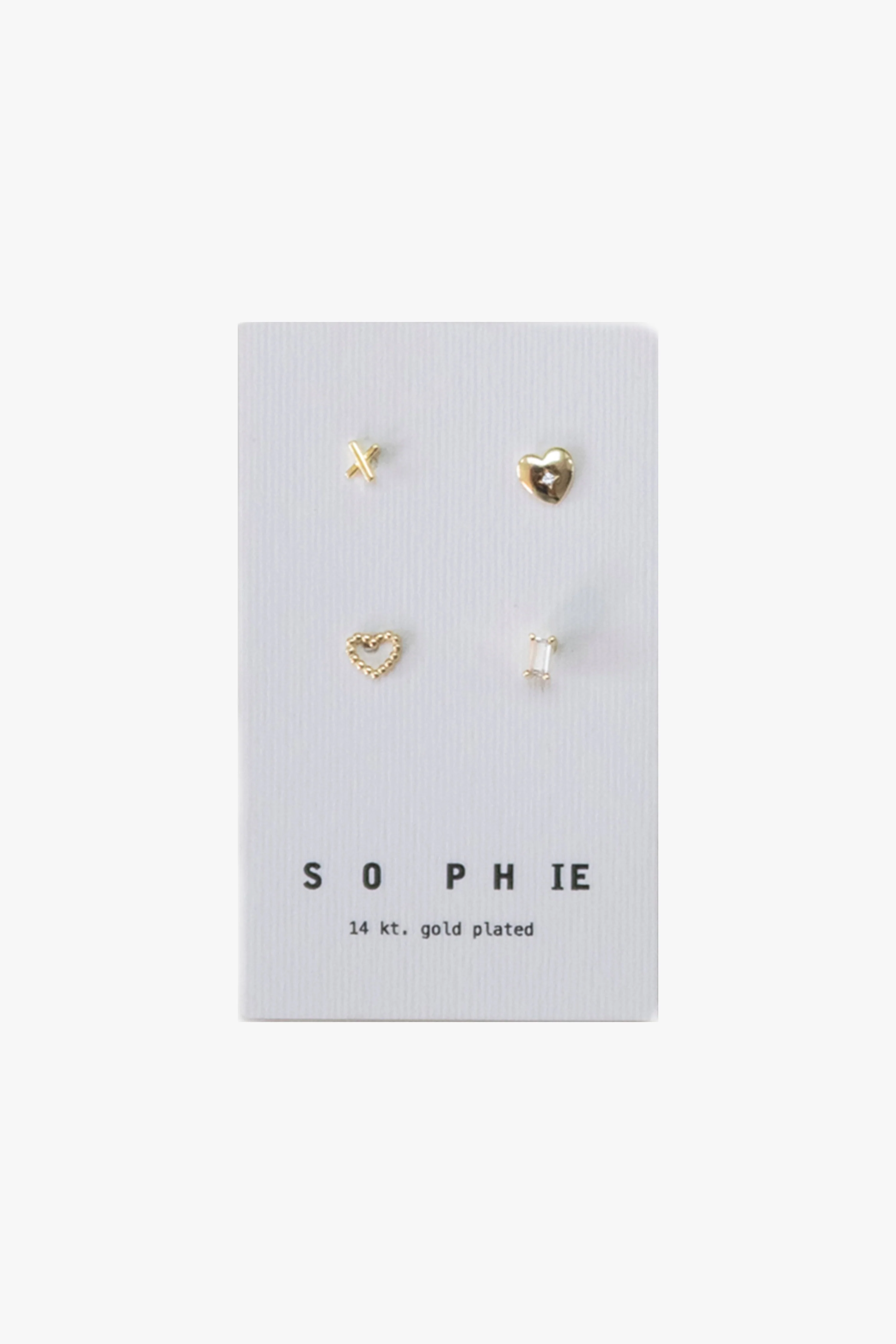 Love You Gold Stud EOL Earring Set