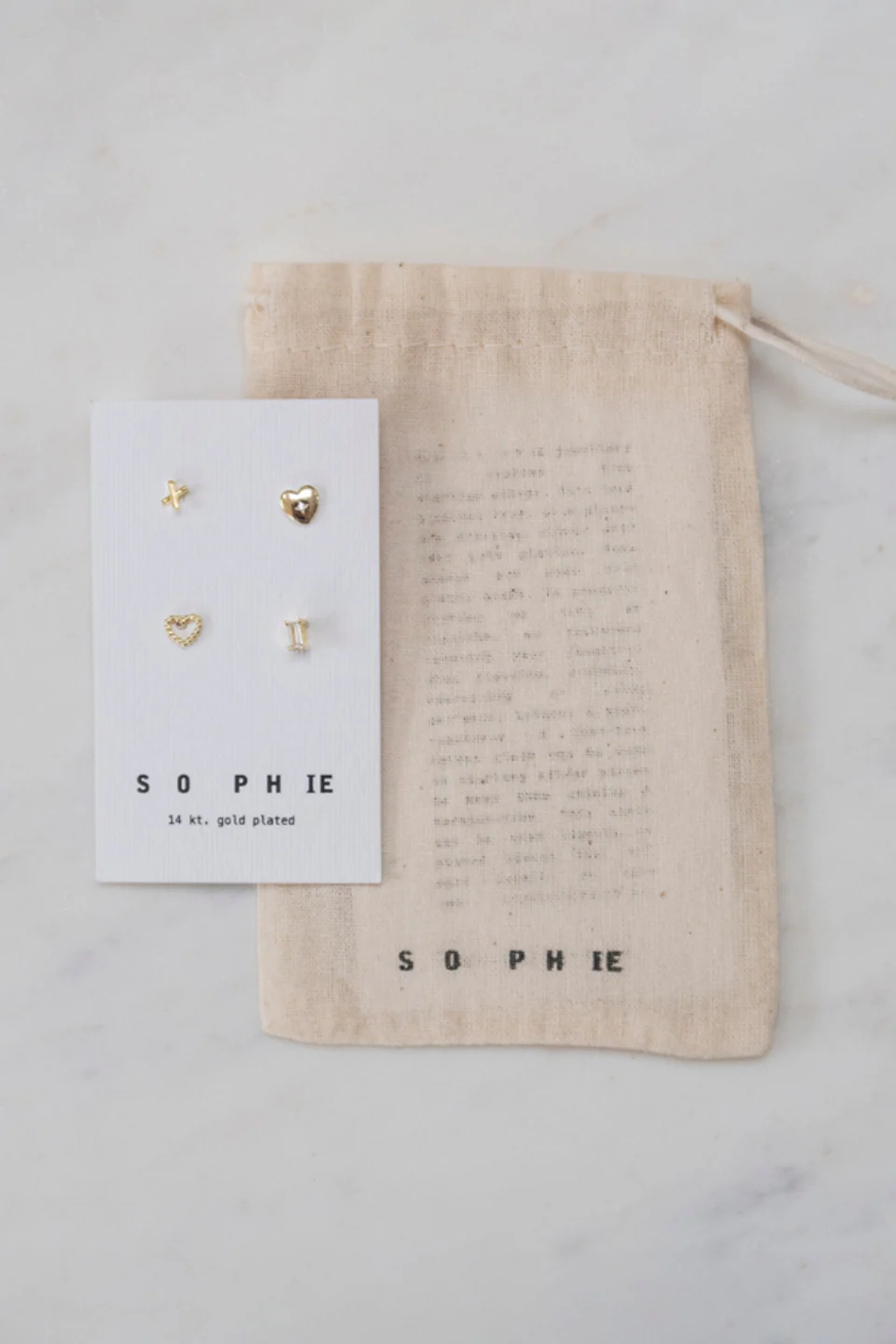 Love You Gold Stud EOL Earring Set - Image 2