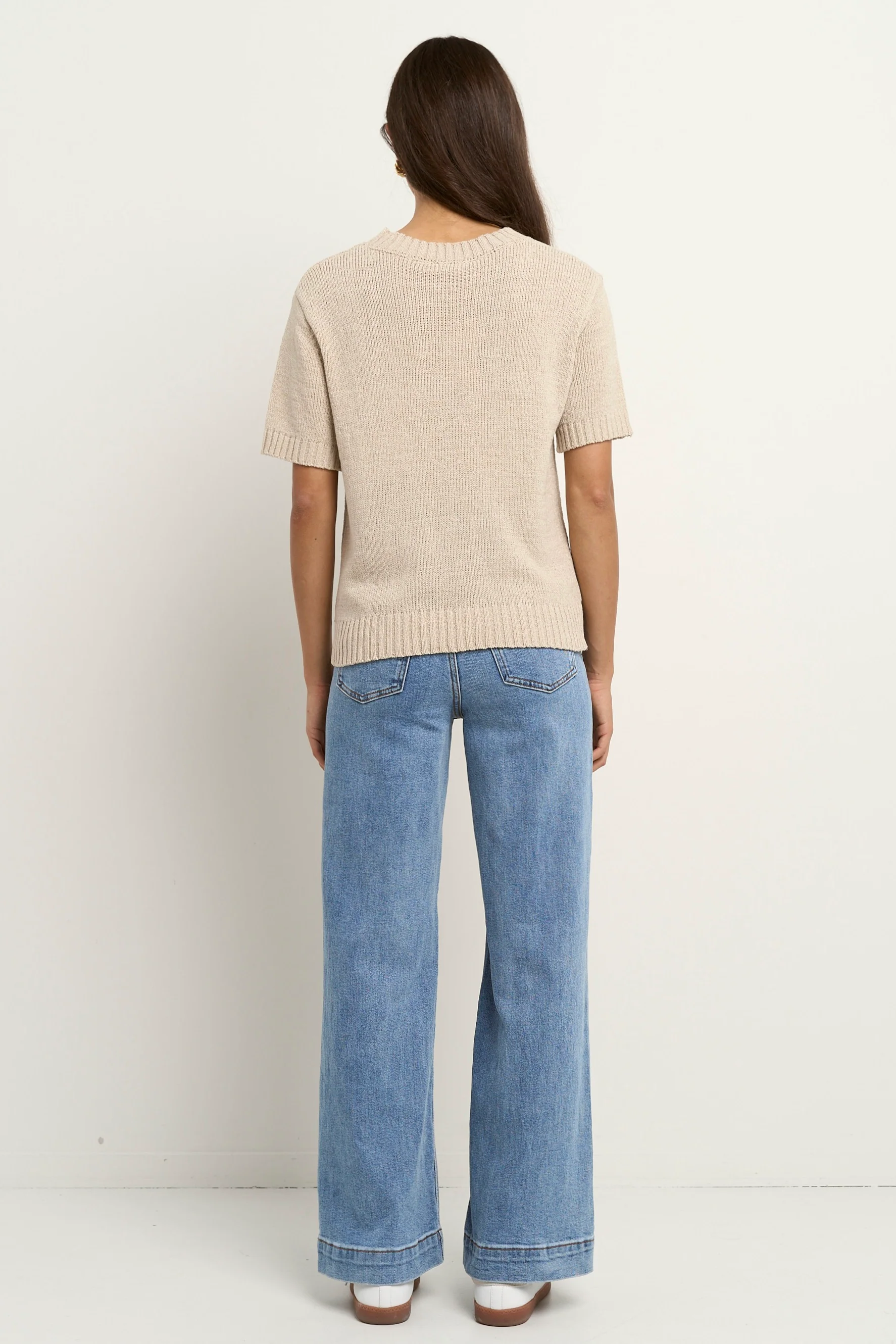 Loveable Natural Tape Yarn Knit Tee - Image 5