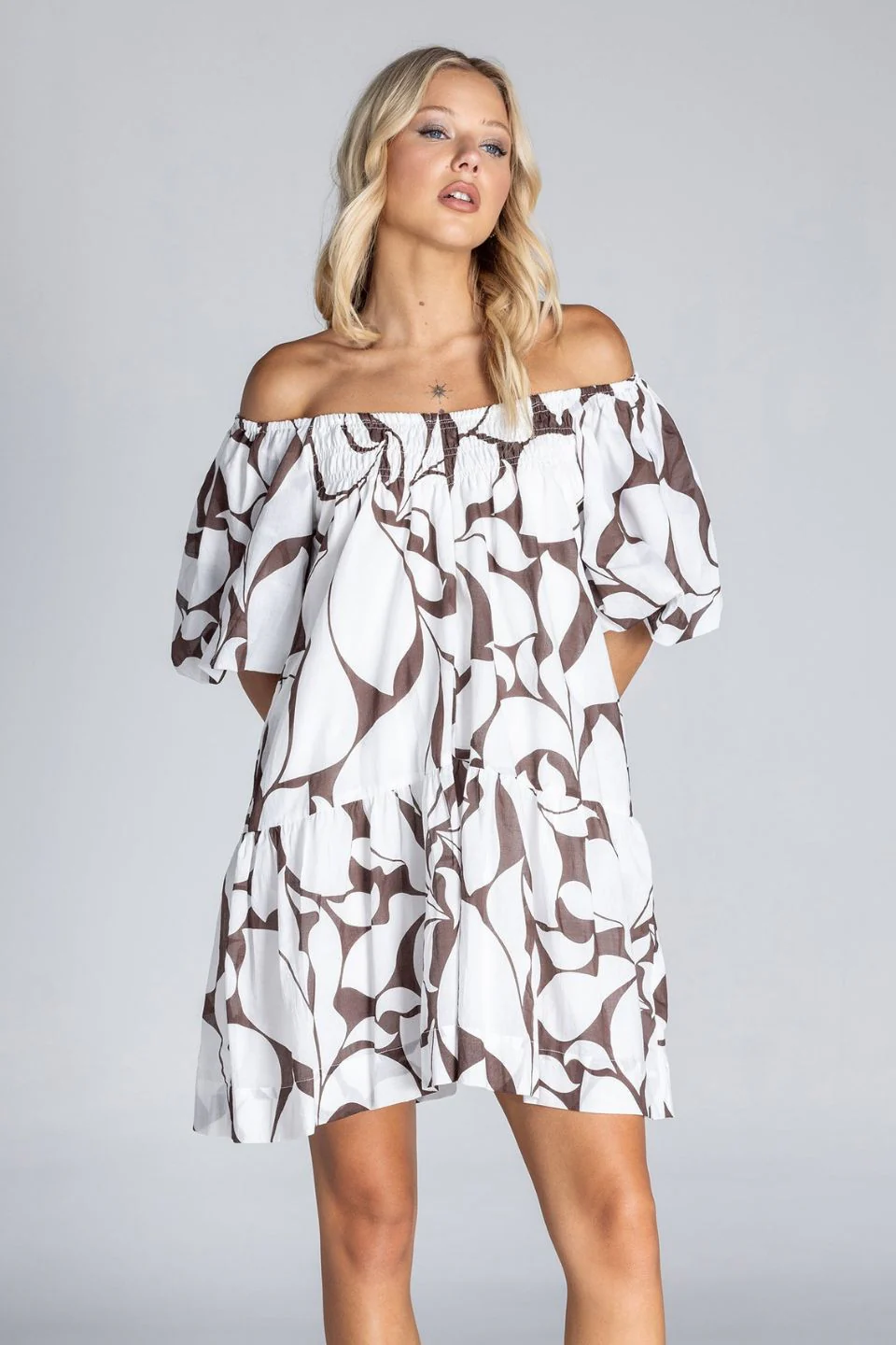 Love Me A Little Macchiato Floral SS Mini Dress - Image 2