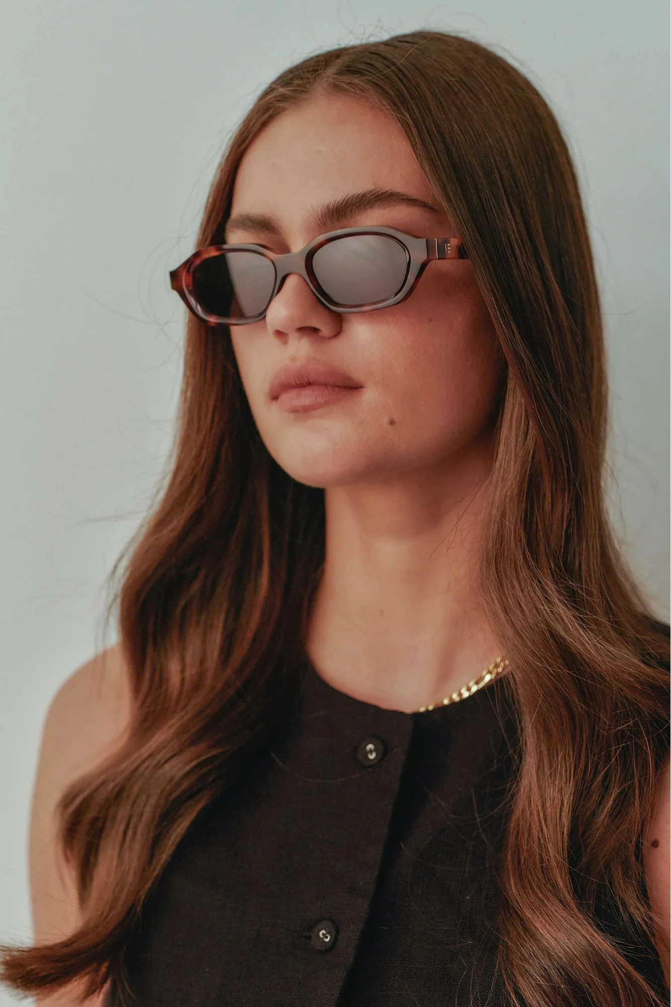 Luca Tortoise Narrow Sunglasses - Image 2