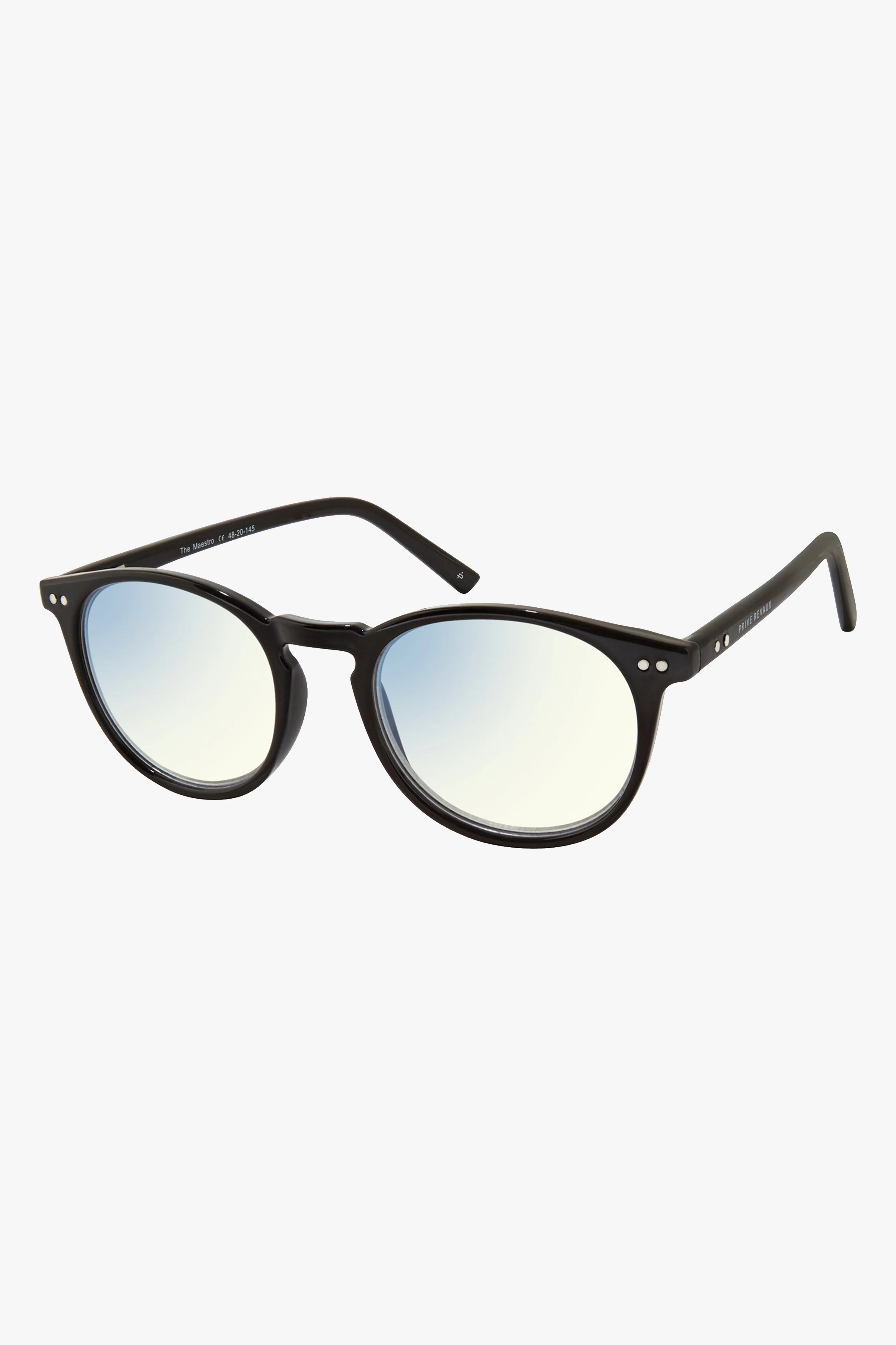 Maestro Round Black Blue Light Glasses - Image 2