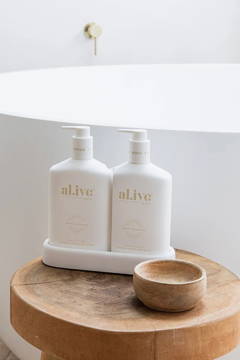 Mango & Lychee Hand & Body 500ml Wash + Lotion White Duo Tray - Image 3
