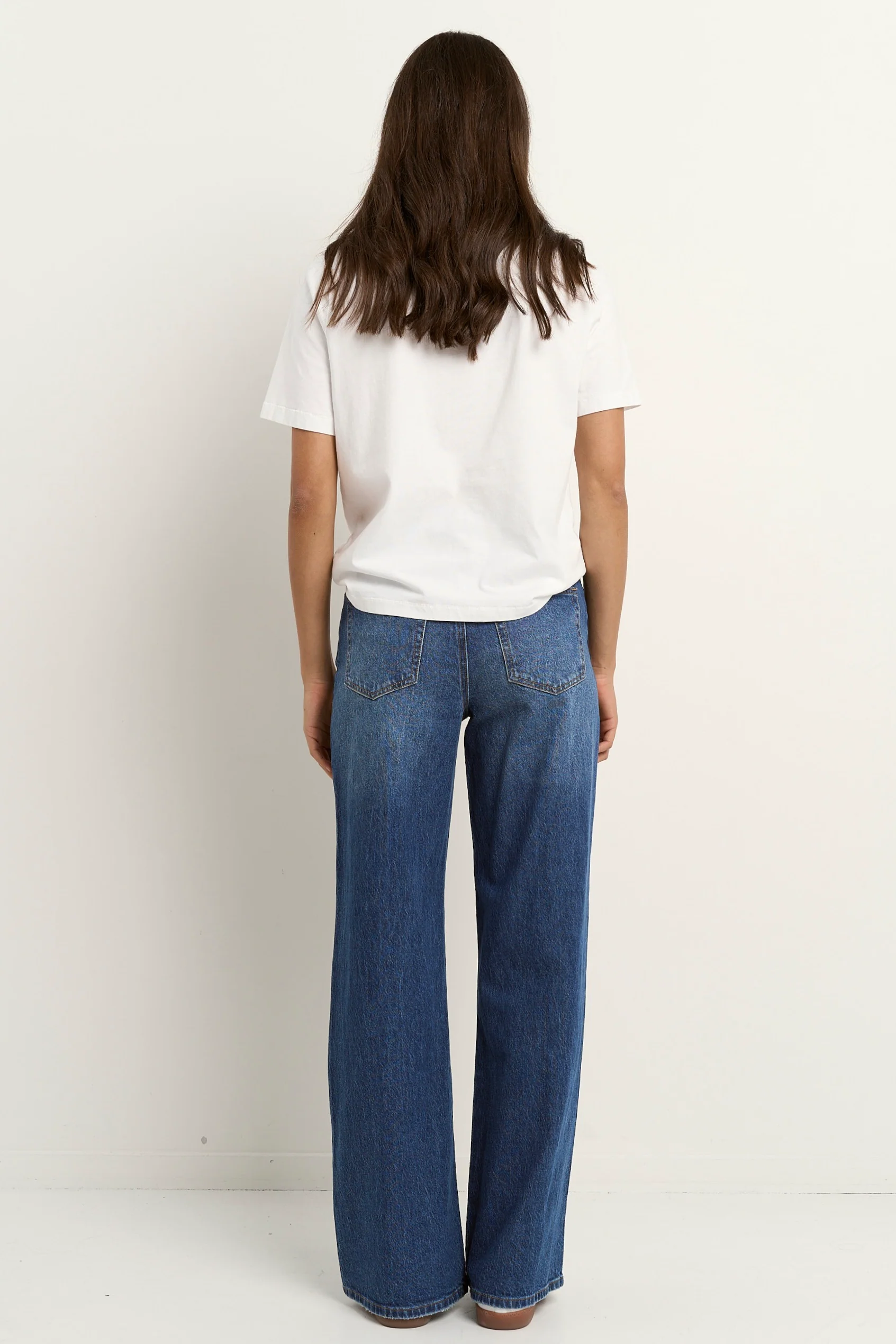 Manhattan Mid Blue Mid Rise Side Stripe Wide Leg Jean - Image 5