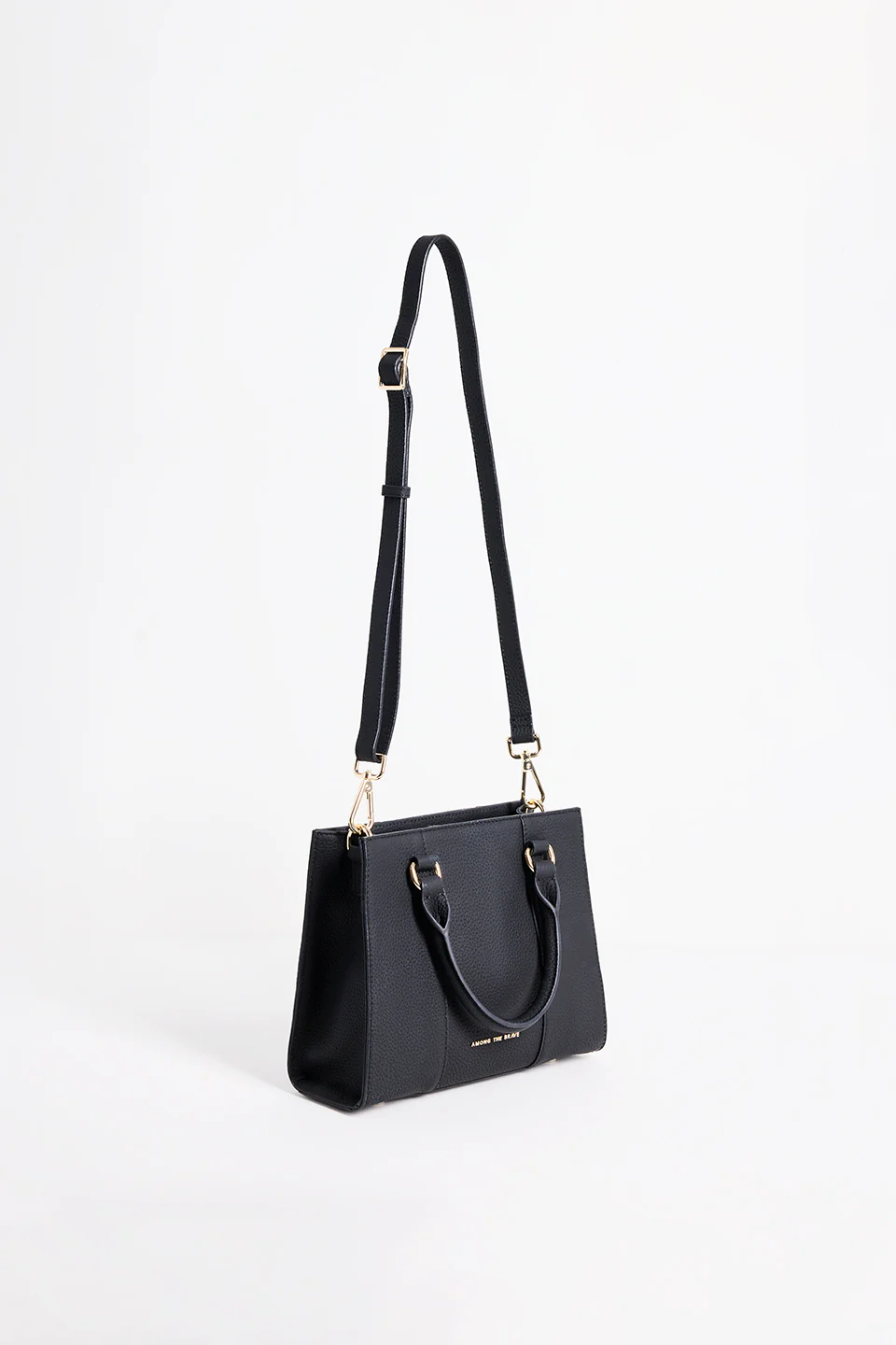 Manhattan Black Leather Mini Tote Bag - Image 2