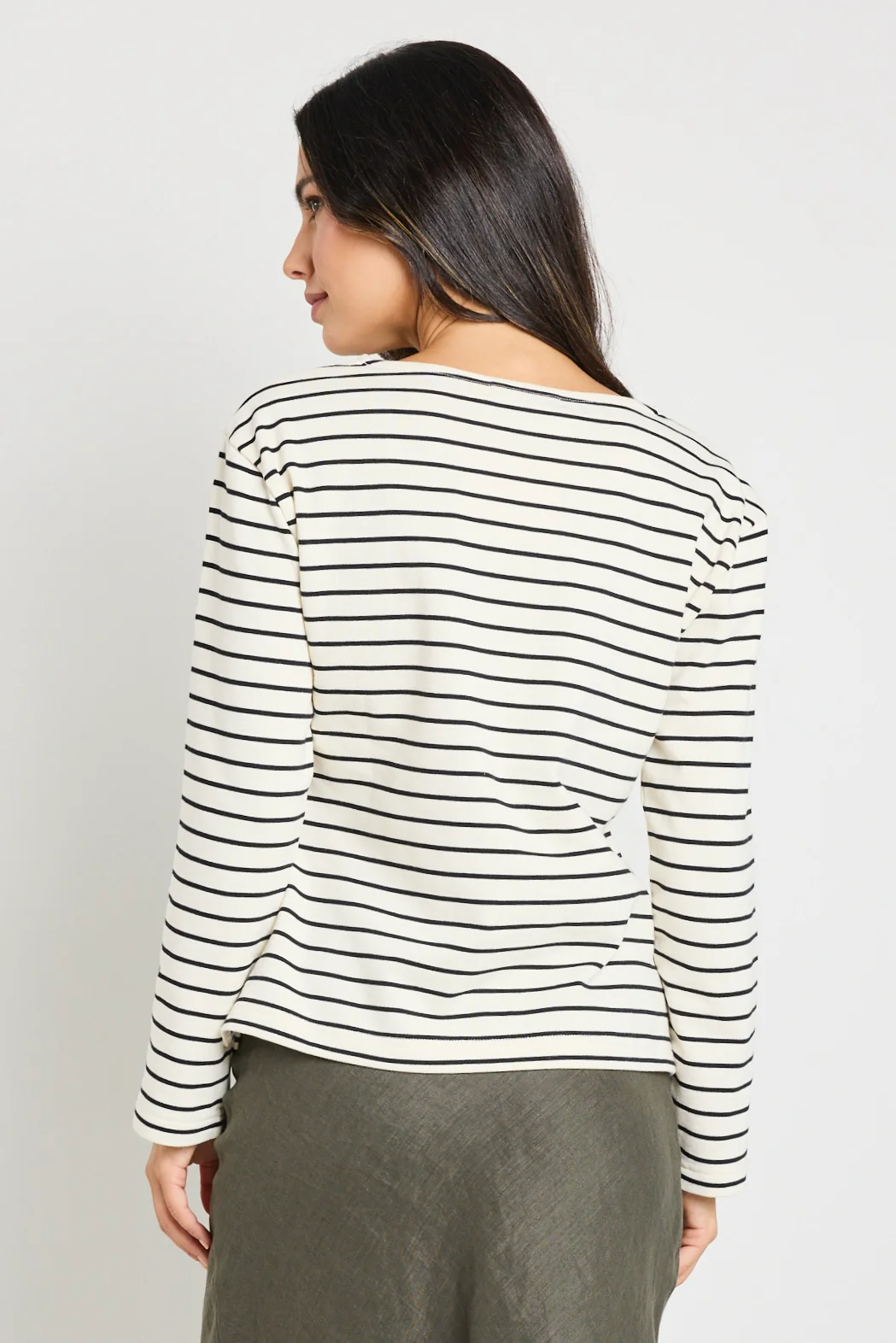 Maple Black Stripe Terry Boatneck LS Top - Image 6