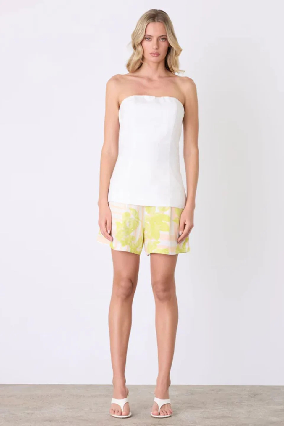 Marseille White Linen Bandeau Top - Image 2