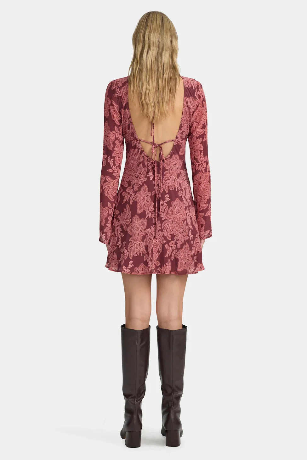 Martini Plum Paisley LS Mini Dress - Image 3