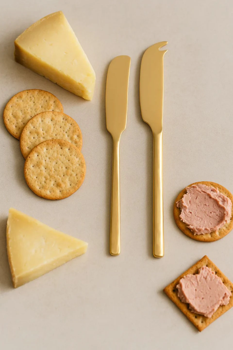 Matte Gold Two Piece Cheese Knife Set - Image 2