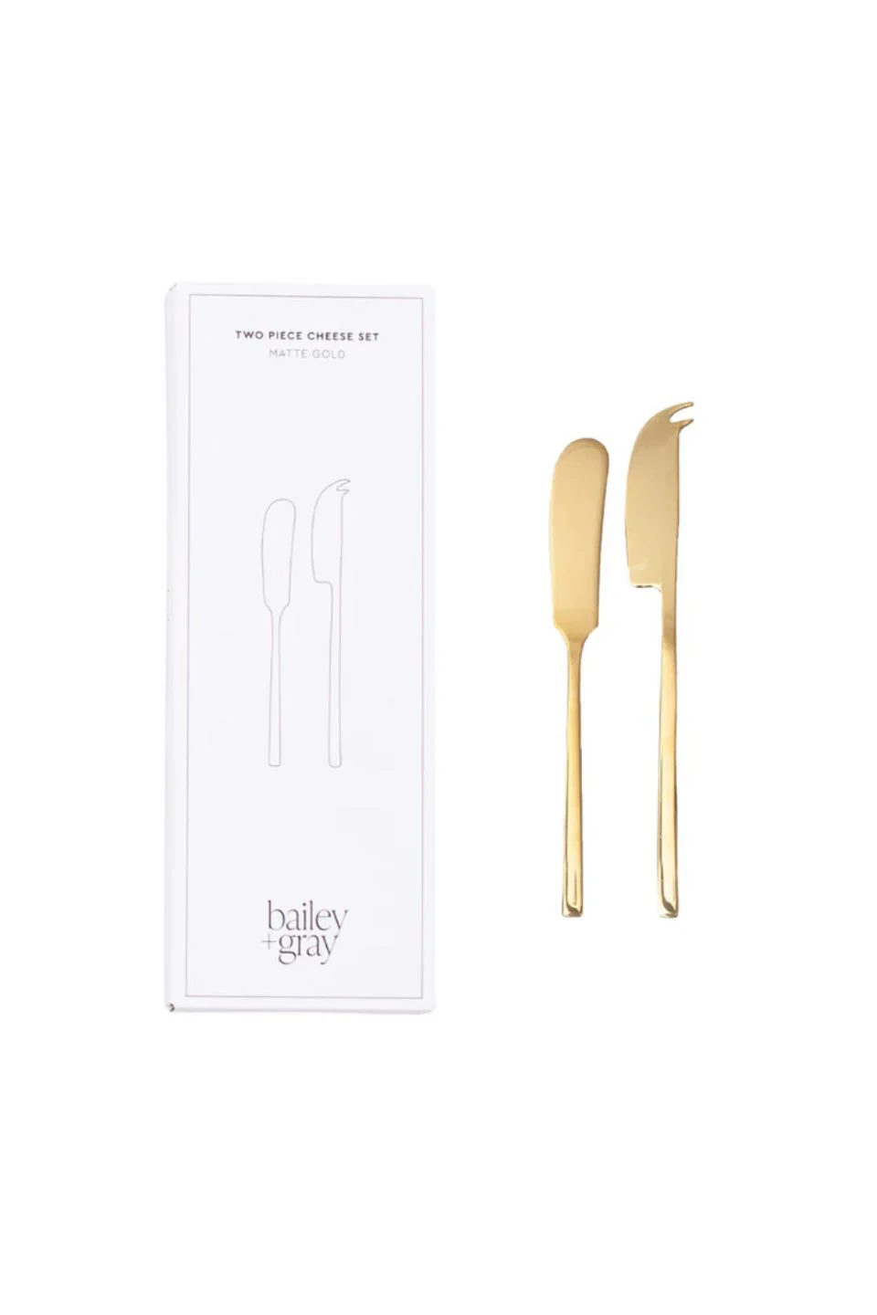 Matte Gold Two Piece Cheese Knife Set - Image 3